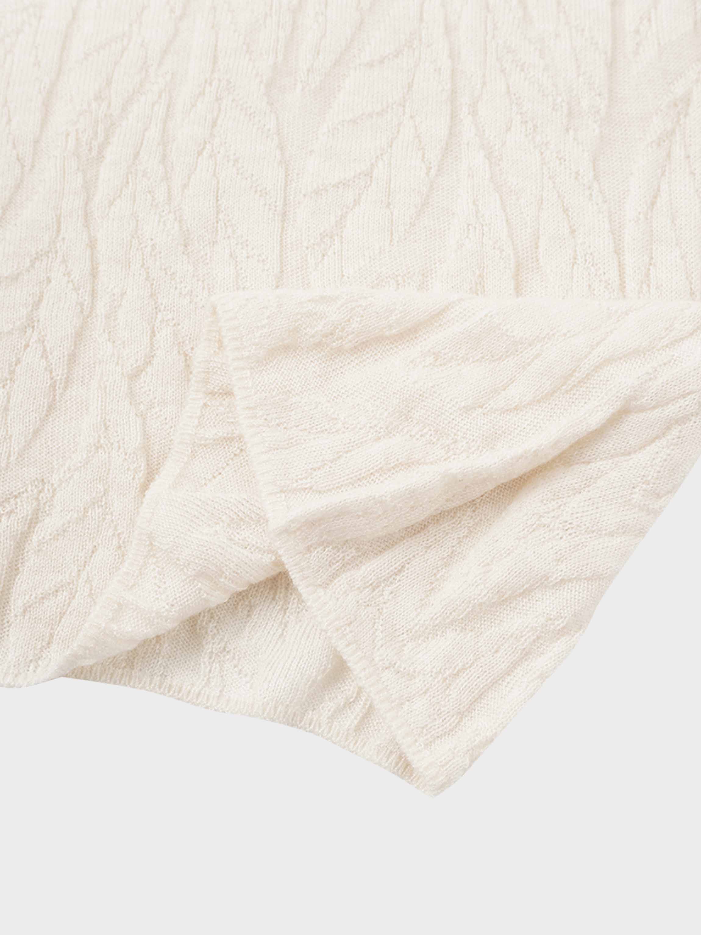 Leaf Design Turtleneck-Blush