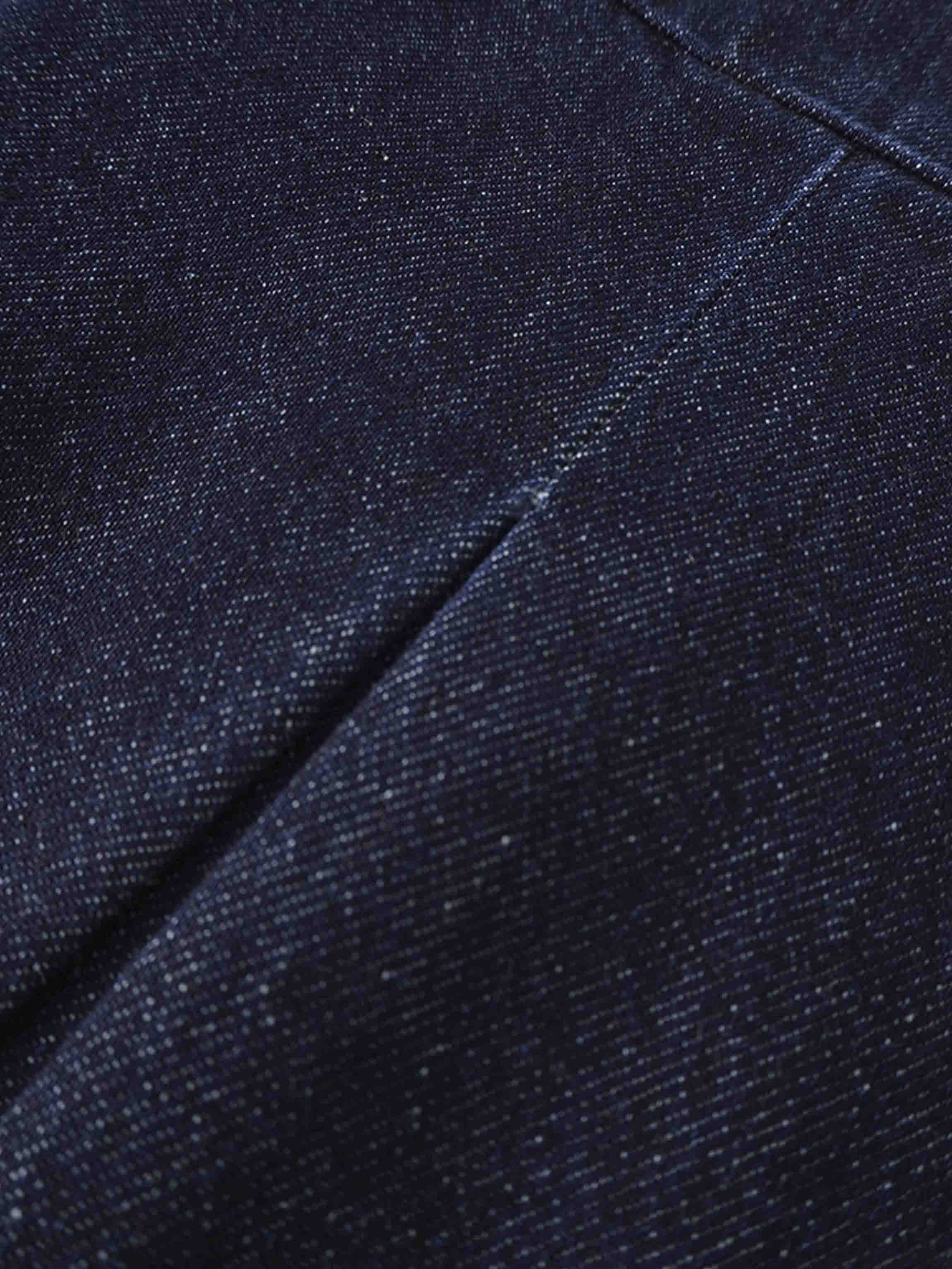 Yoke Pleated Denim Skirt-Blue