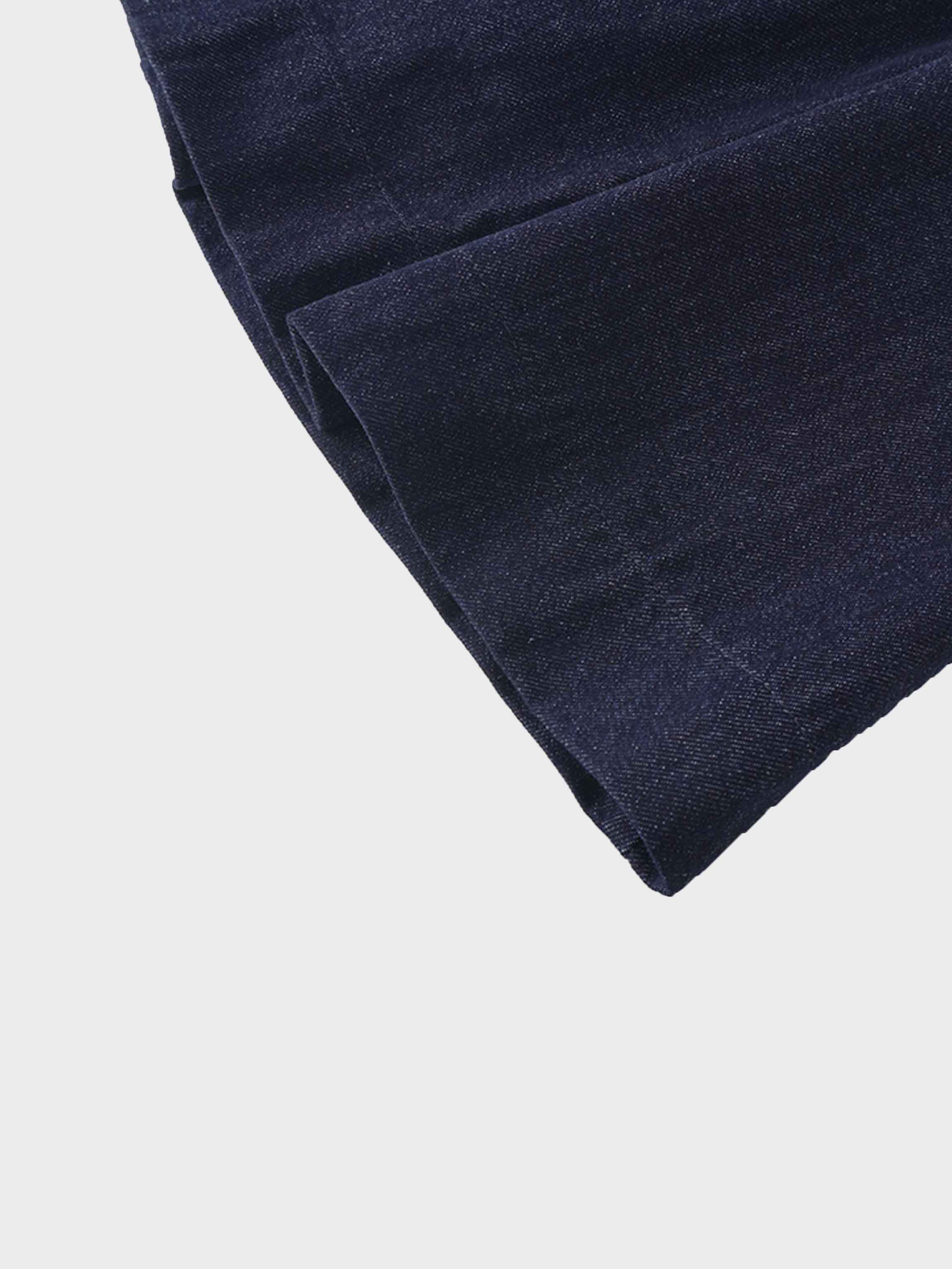 Yoke Pleated Denim Skirt-Blue