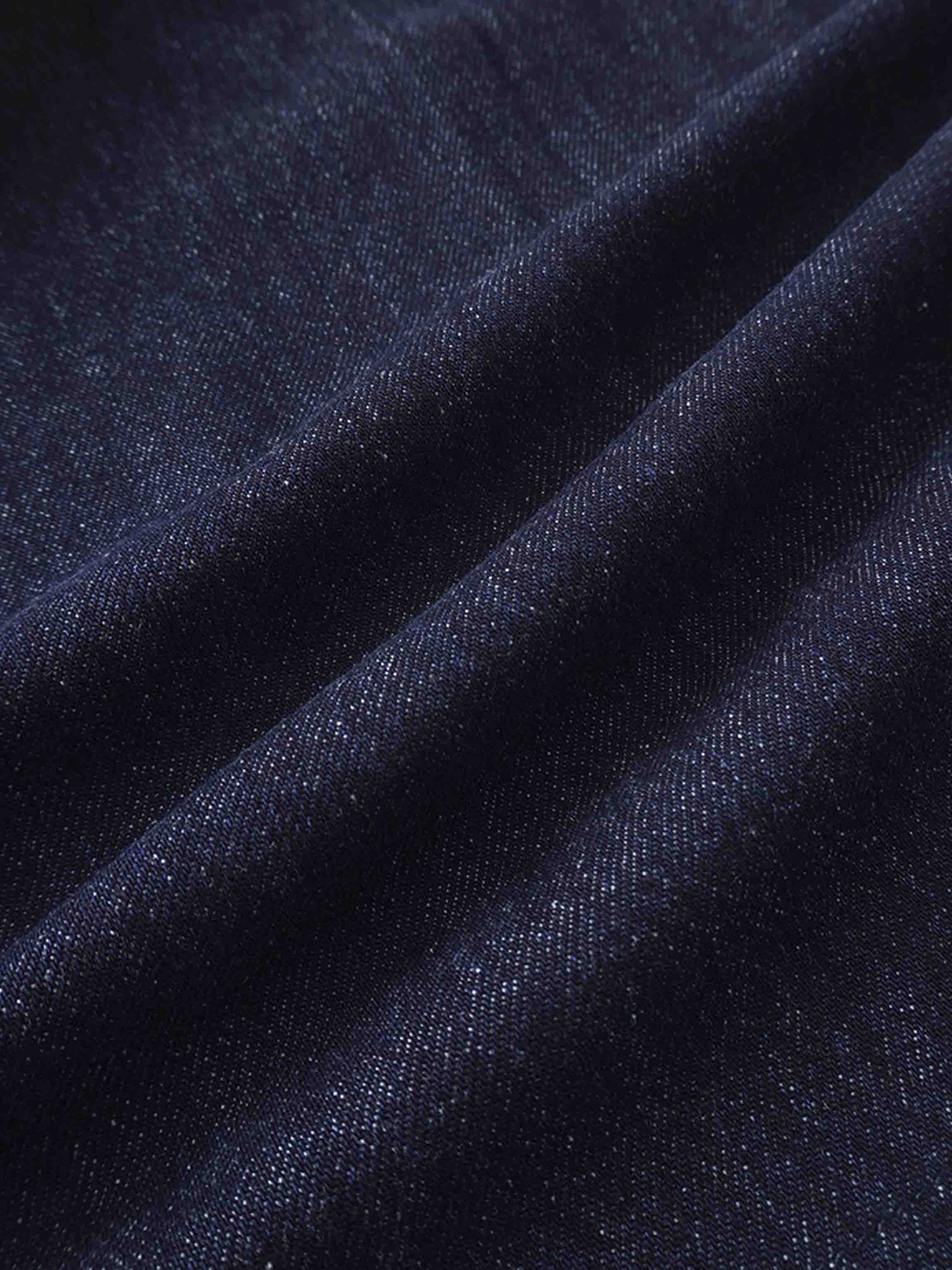 Yoke Pleated Denim Skirt-Blue