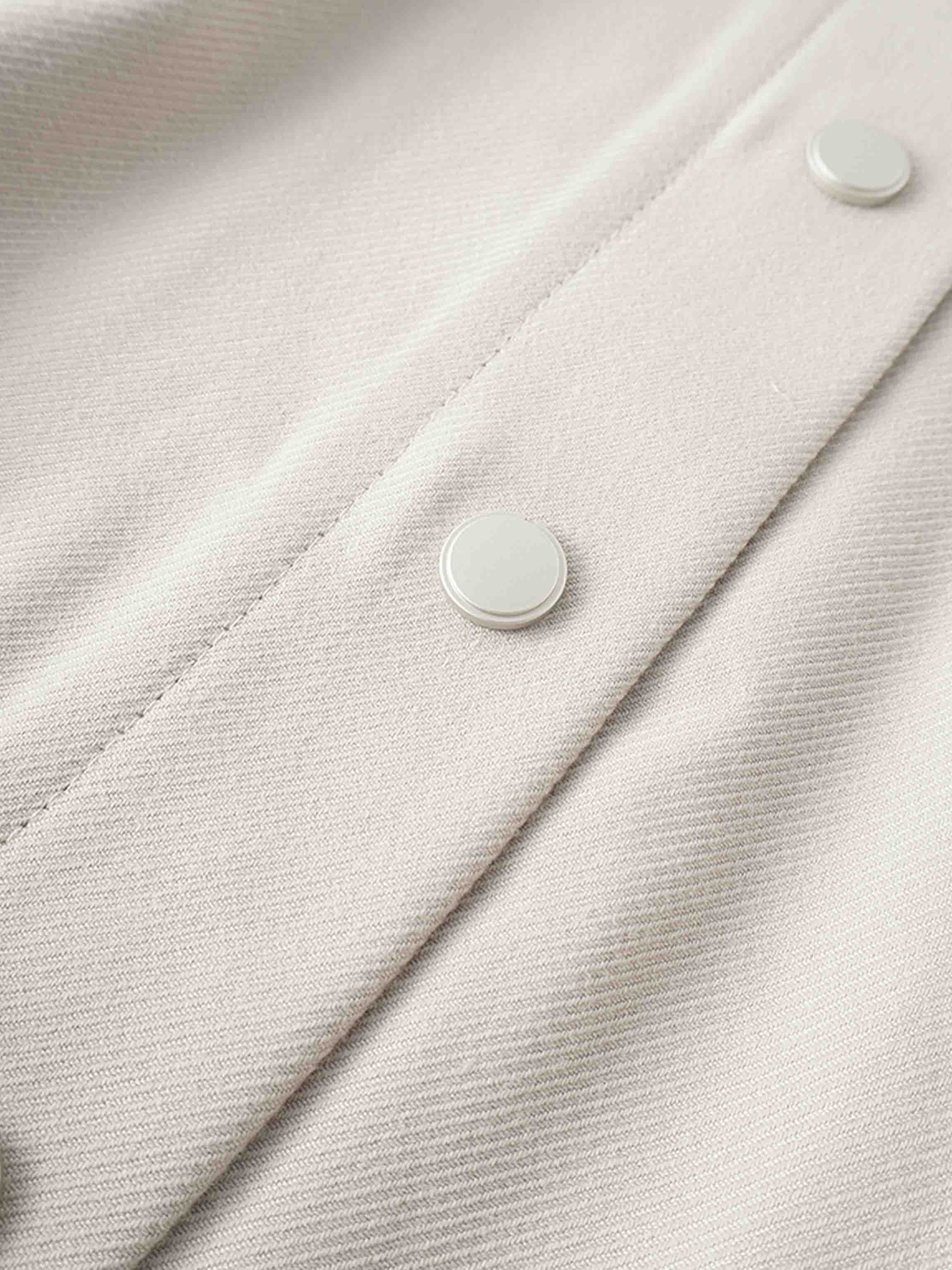 Elastic Waist Button Down Skirt-Latte