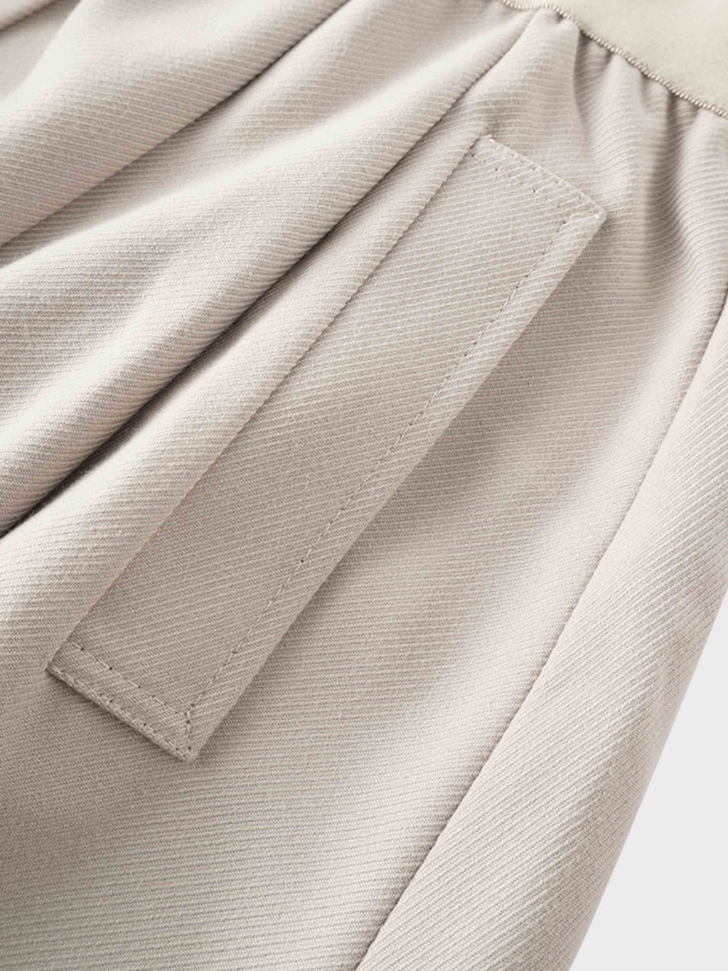 Elastic Waist Button Down Skirt-Latte