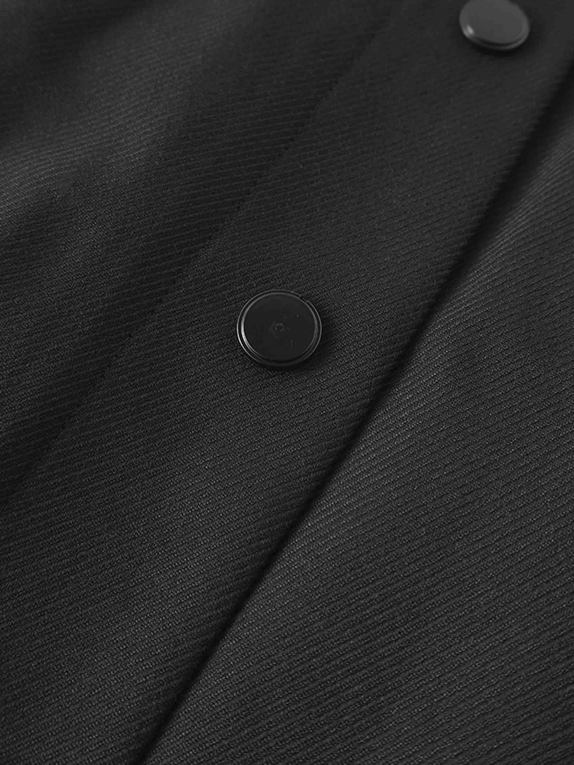 Elastic Waist Button Down Skirt-Black