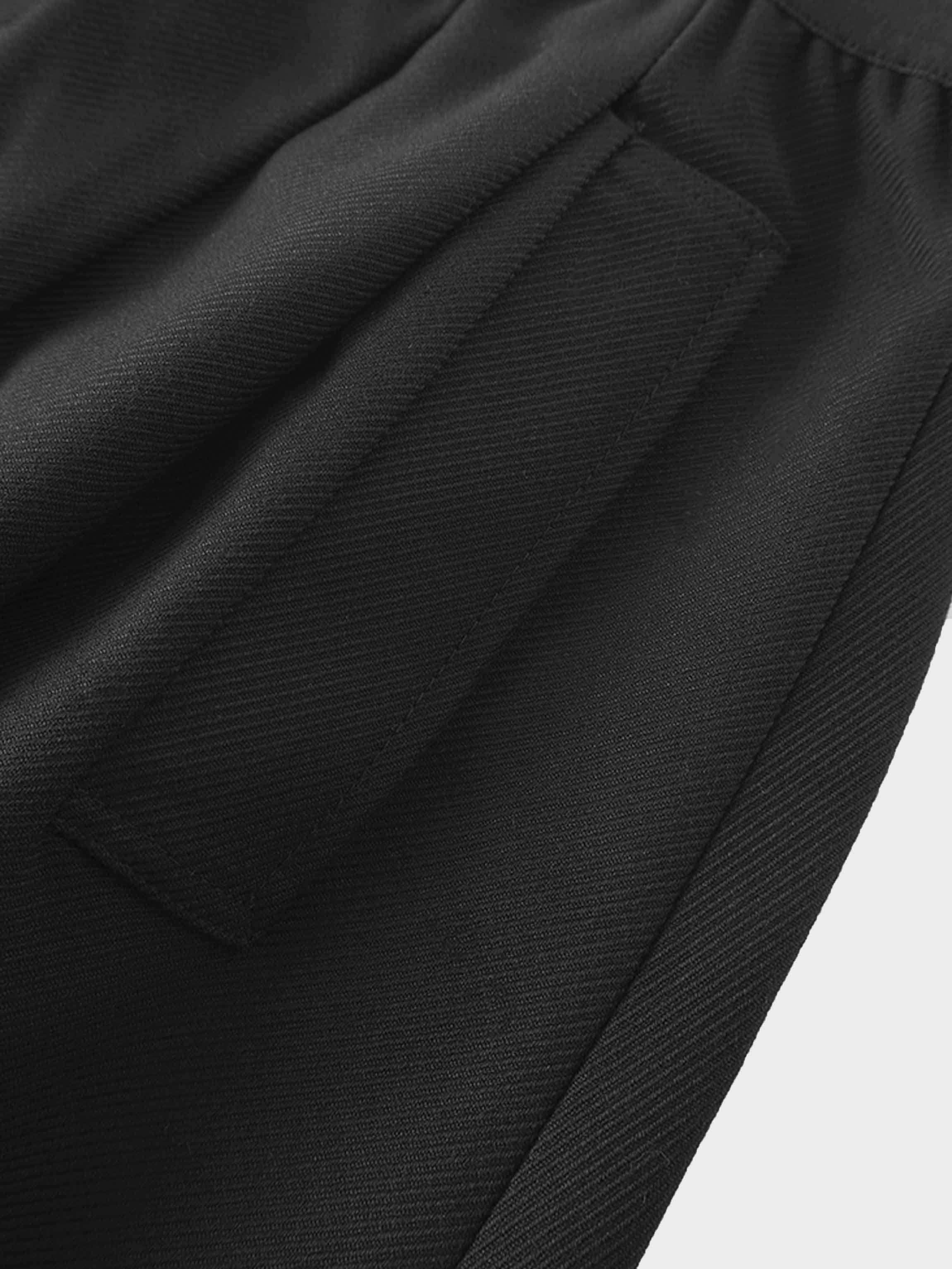 Elastic Waist Button Down Skirt-Black