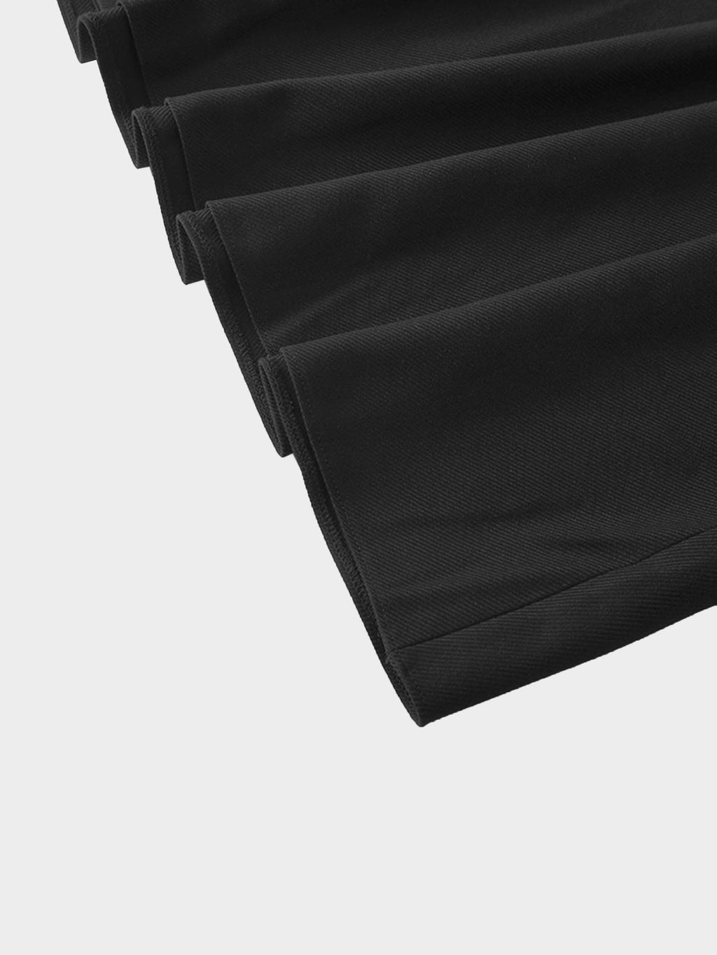 Elastic Waist Button Down Skirt-Black