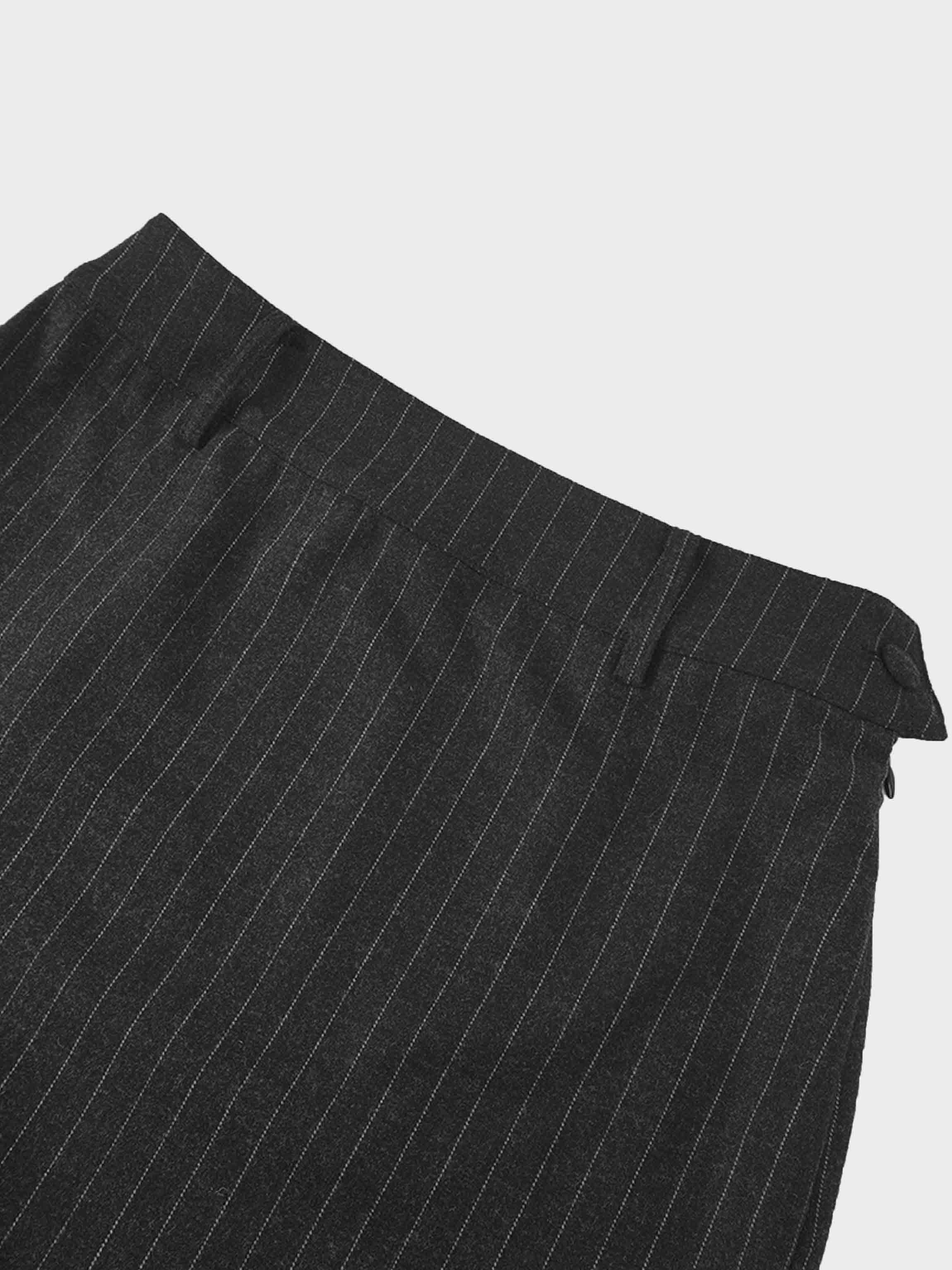 Straight Maxi Skirt-Grey Pinstripe
