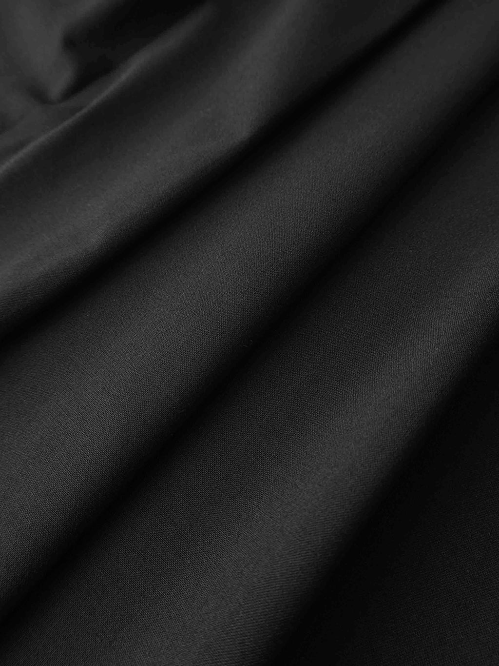 Stitch Down Pleated Wool Skirt-Black