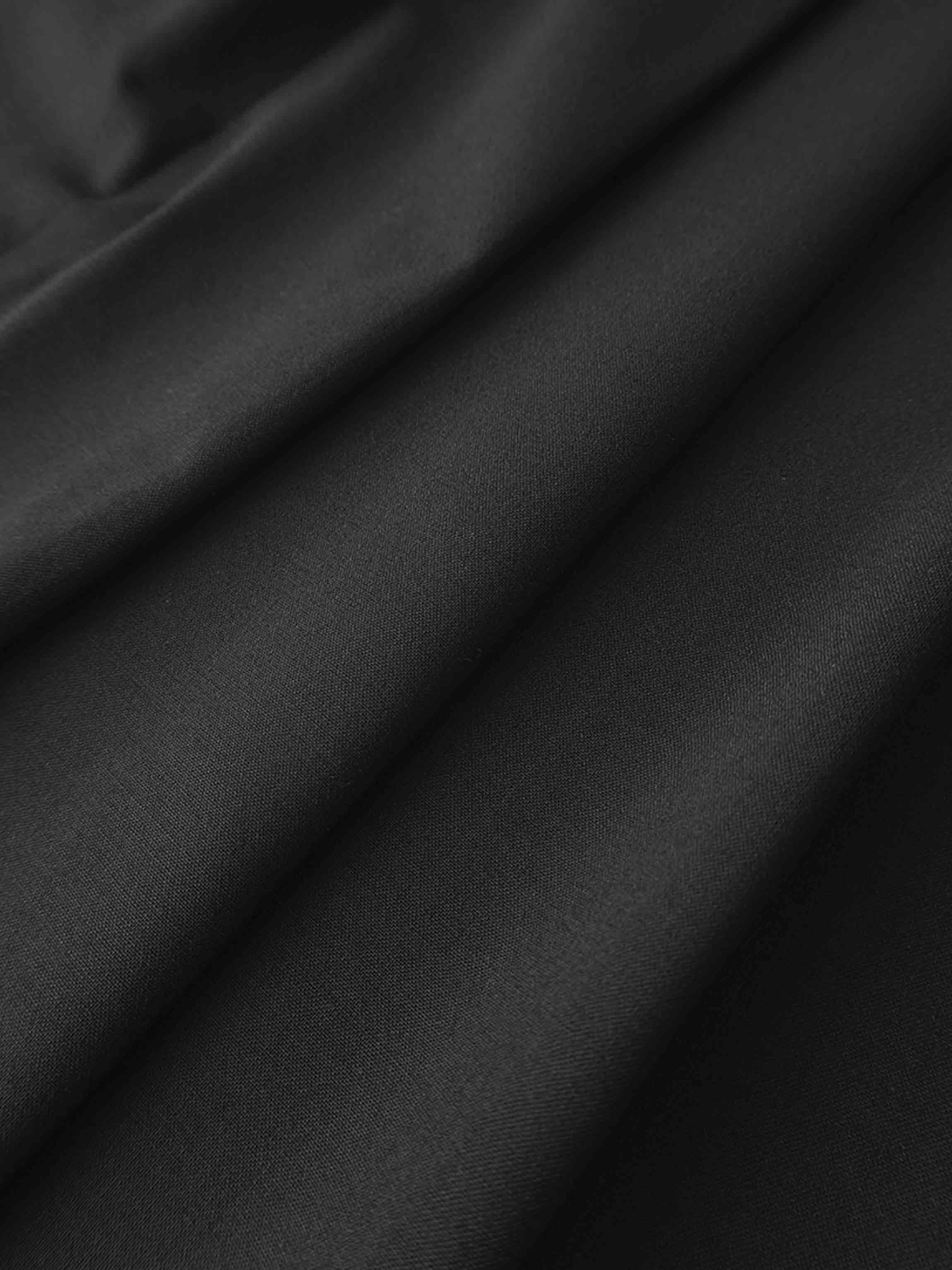 Stitch Down Pleated Wool Skirt-Black