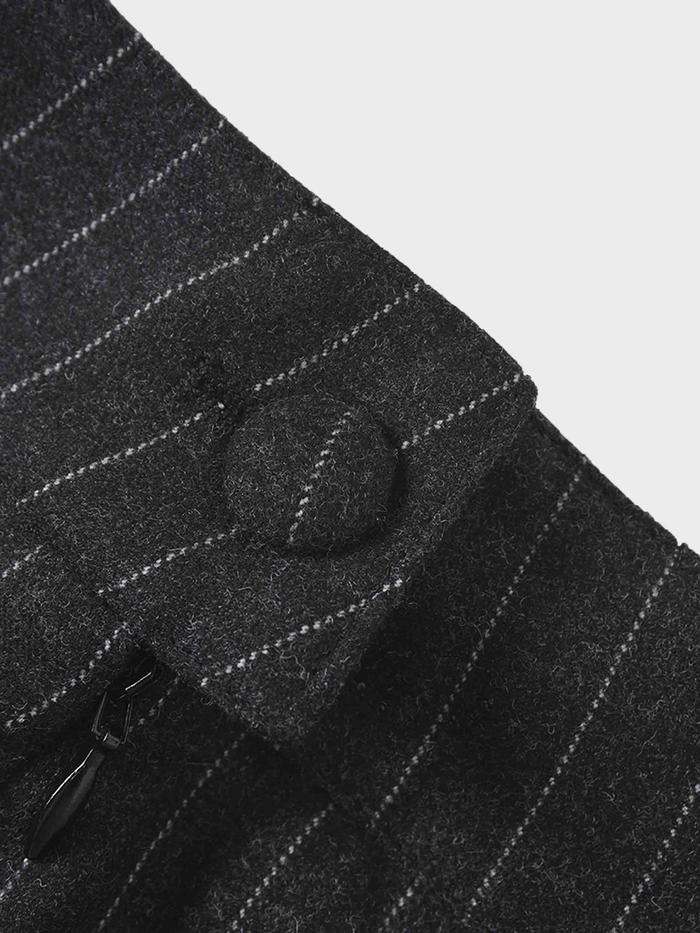 Straight Maxi Skirt-Grey Pinstripe