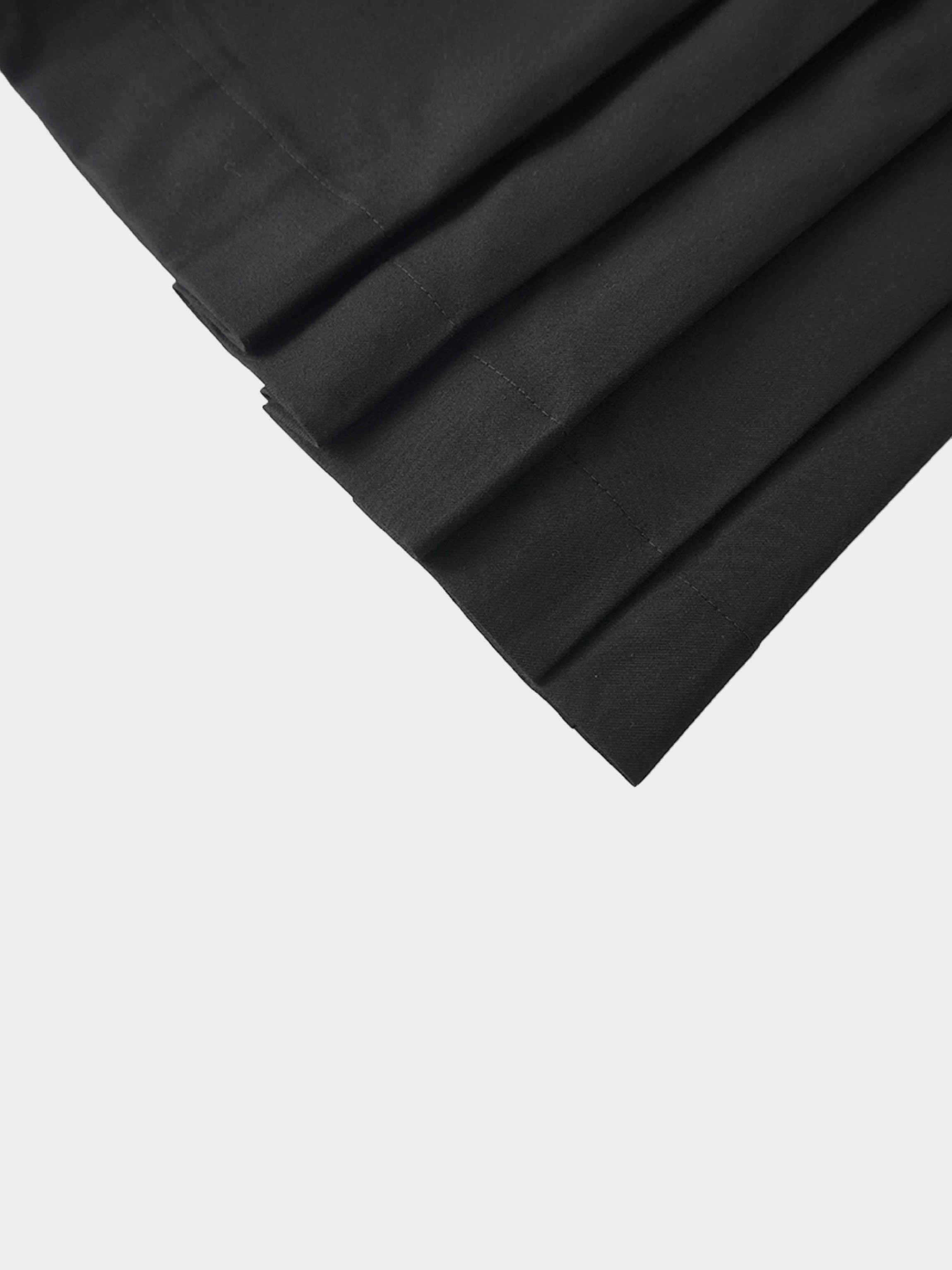 Yoke Pleated Skirt-Black