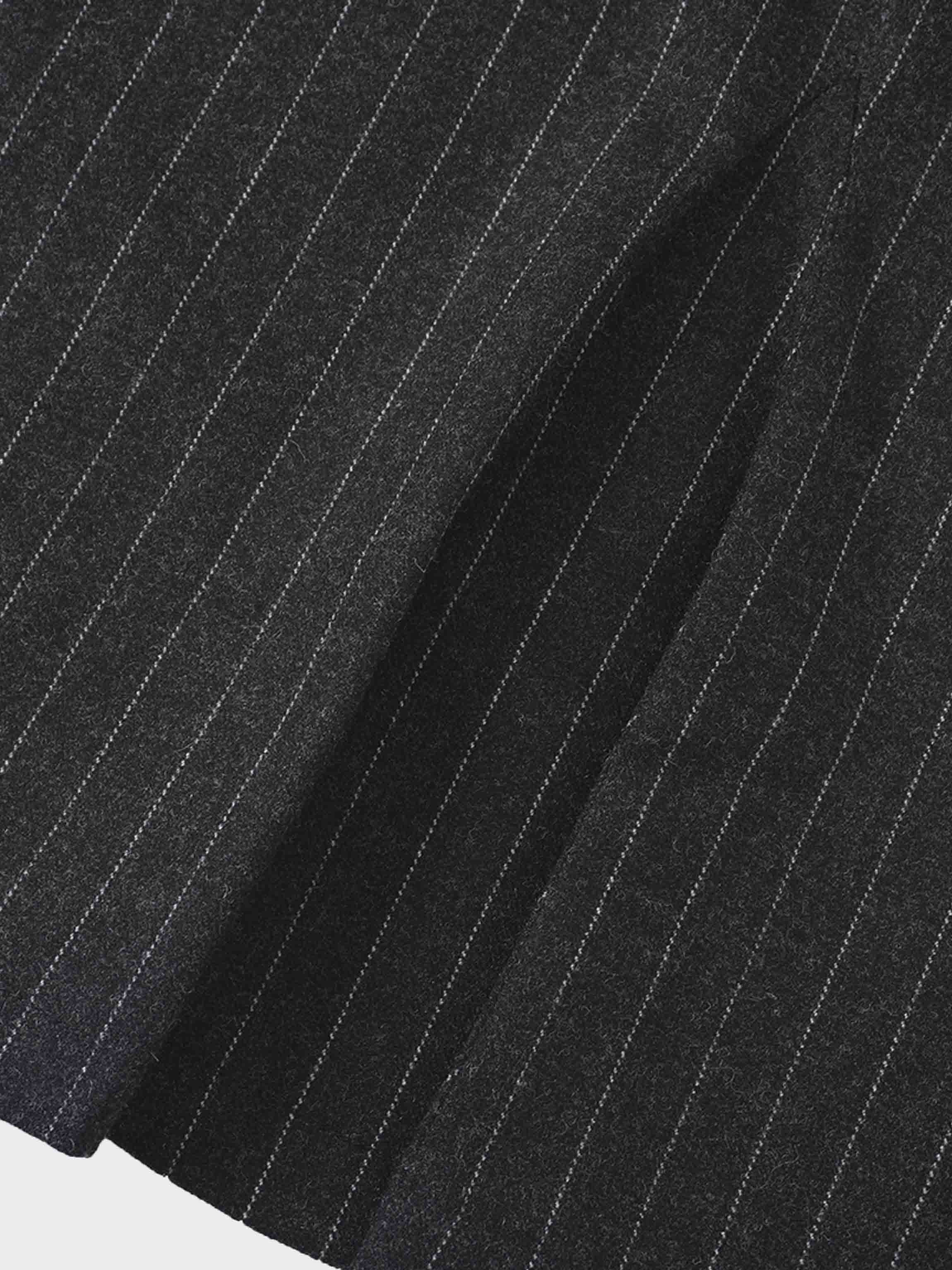 Straight Maxi Skirt-Grey Pinstripe