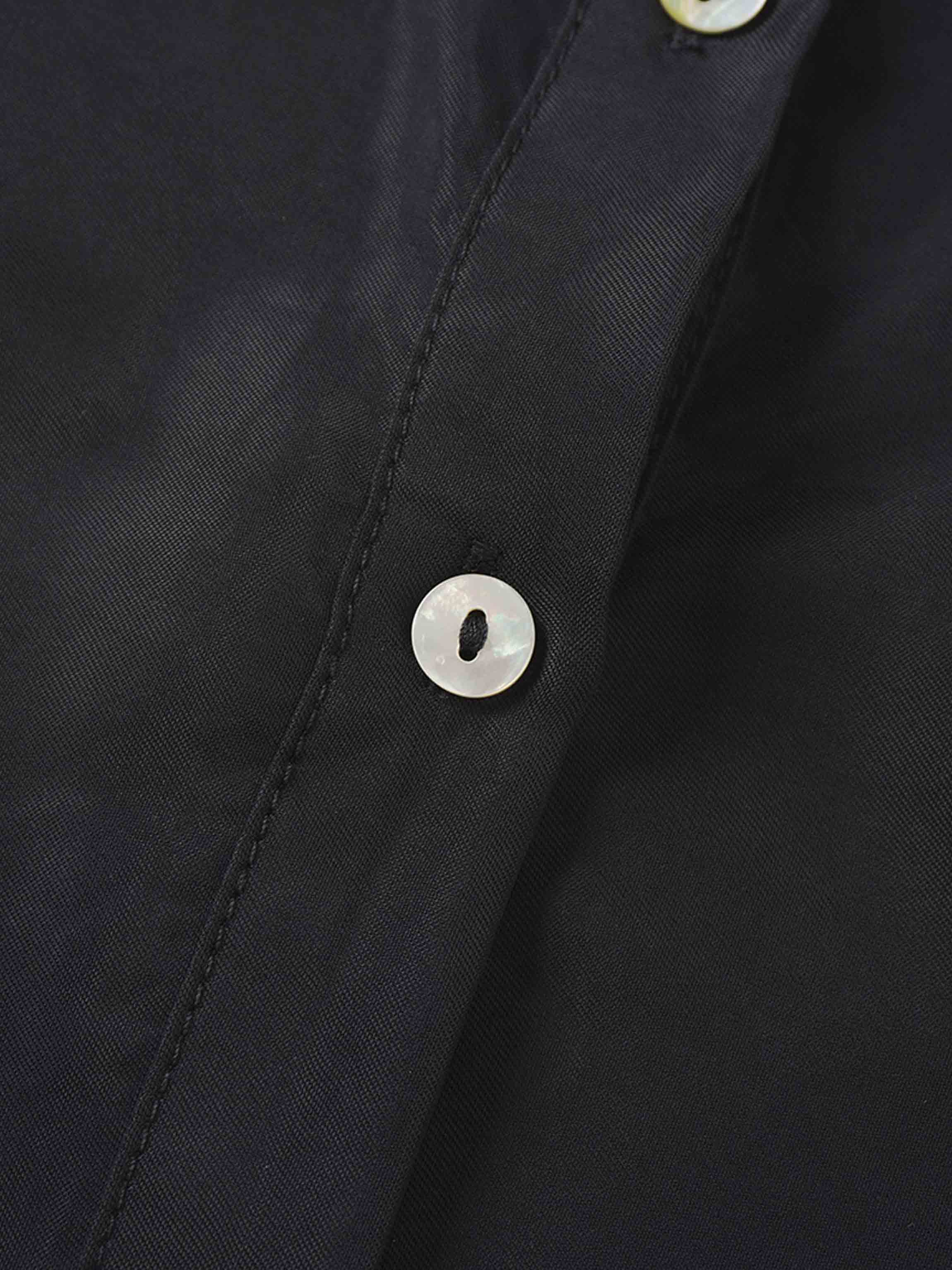 Dolman Sleeve Cupro Blouse-Black