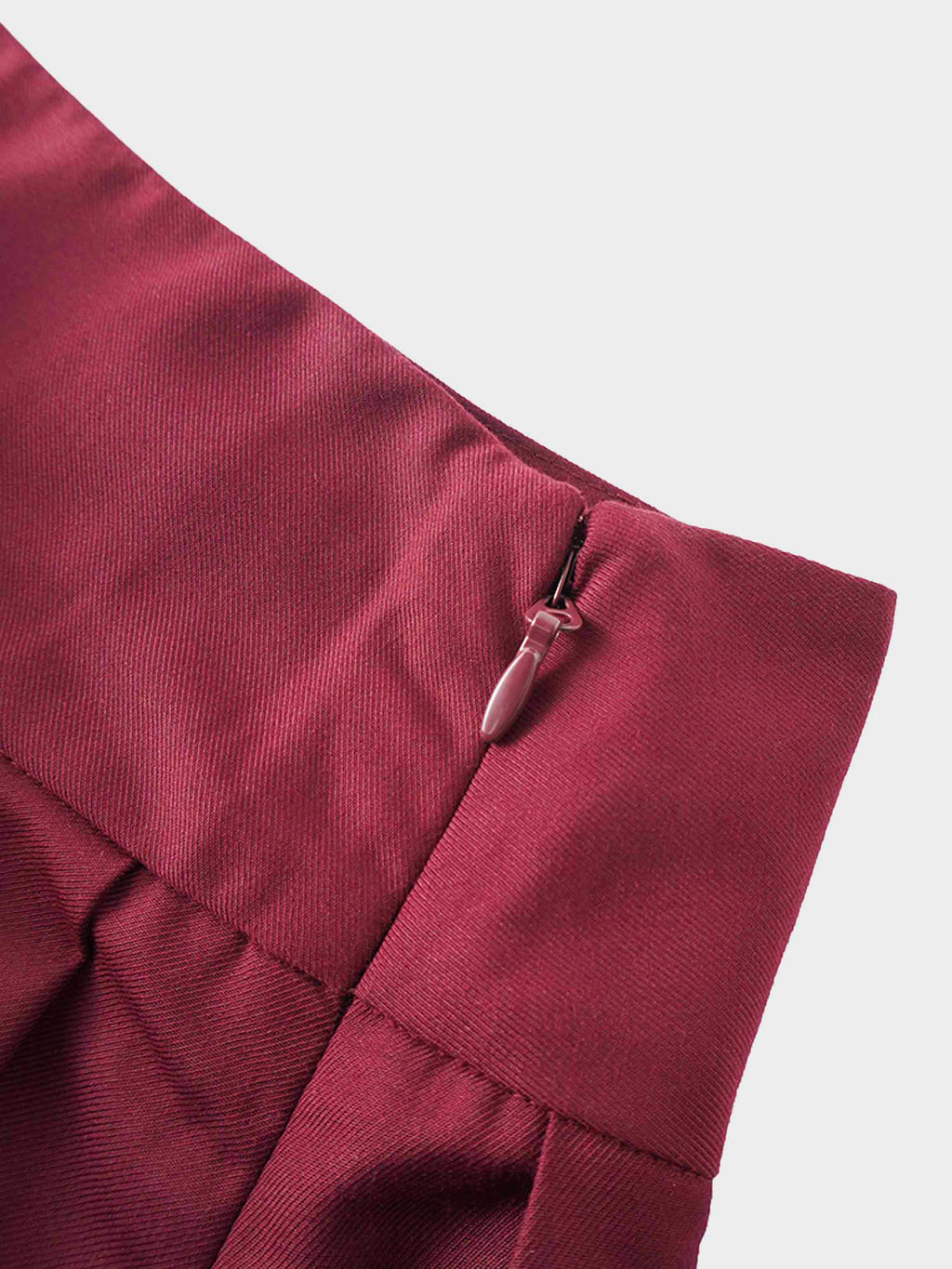 Yoke Pleated Skirt-Burgundy