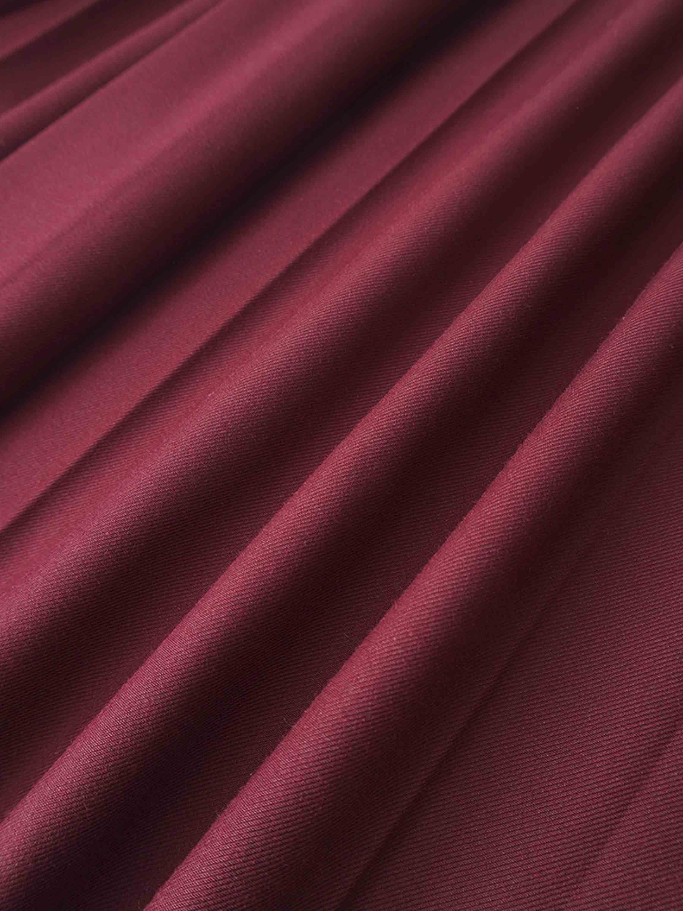 Yoke Pleated Skirt-Burgundy