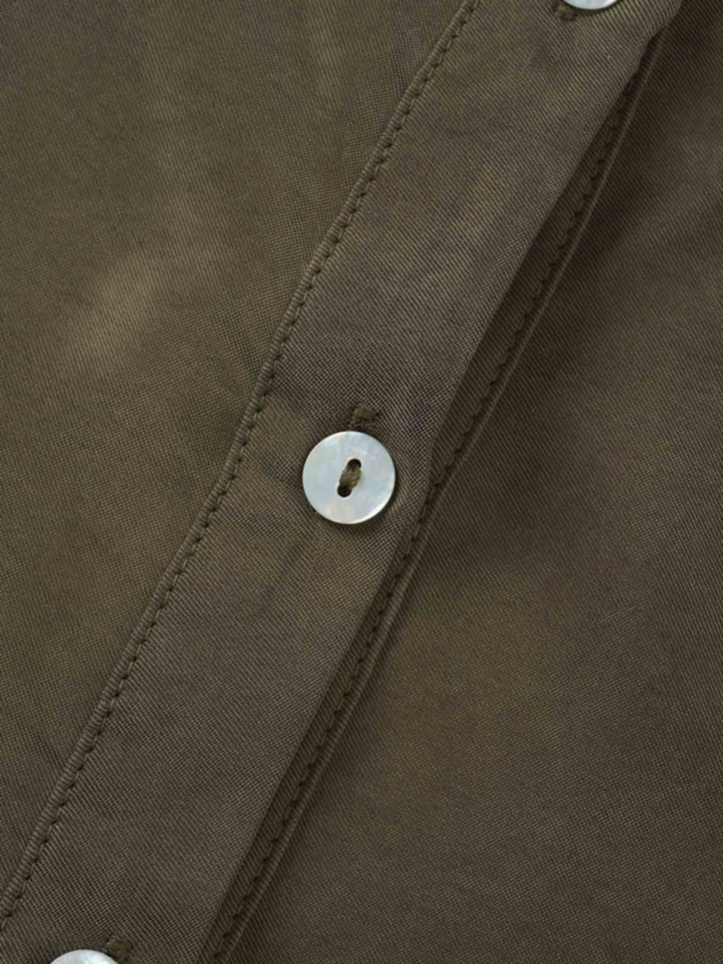 Dolman Sleeve Cupro Blouse-Olive