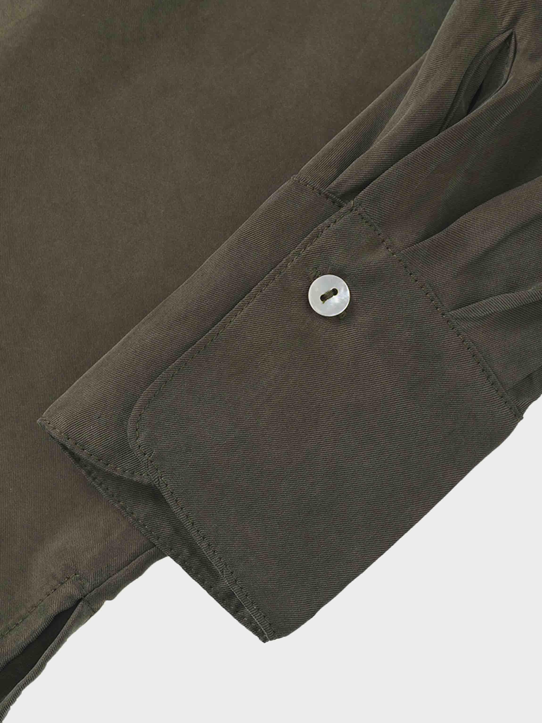 Dolman Sleeve Cupro Blouse-Olive