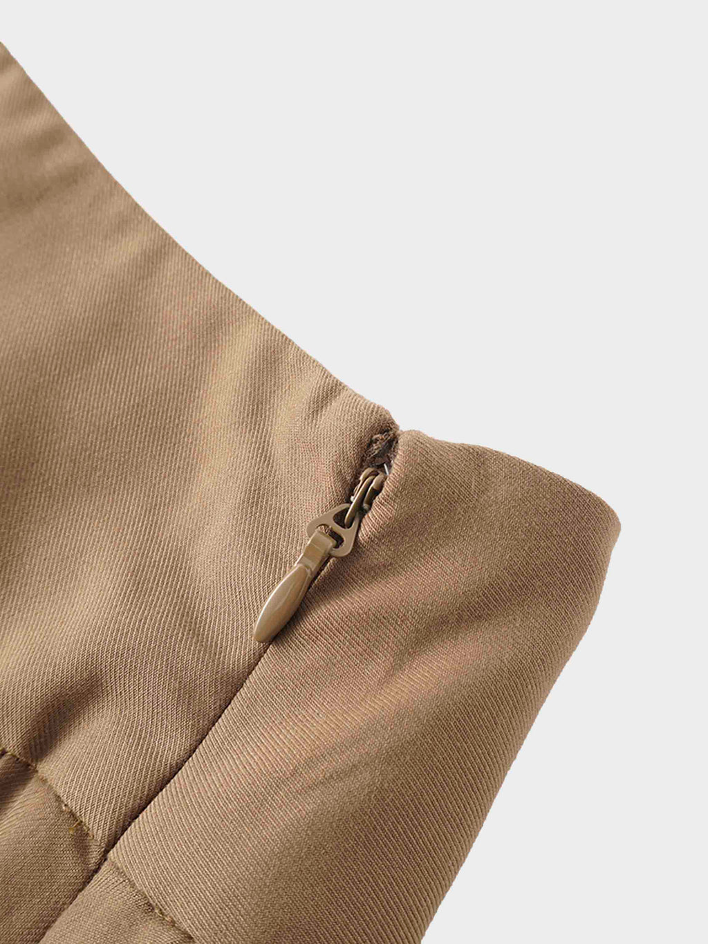 Yoke Pleated Skirt-Camel