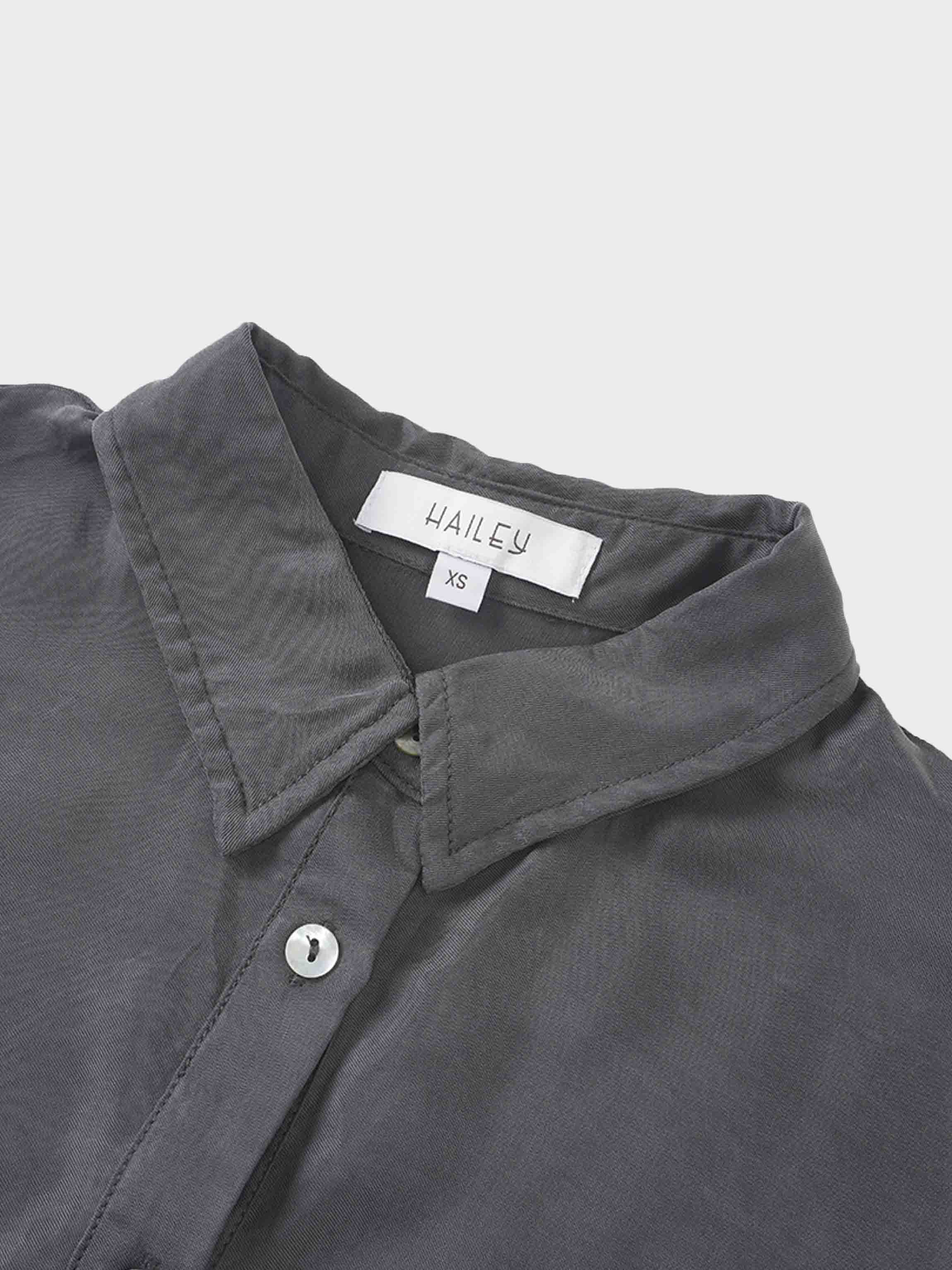 Dolman Sleeve Cupro Blouse-Grey