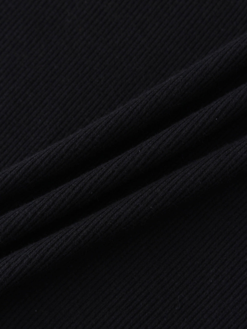 RIBBED COLLAR T-SHIRT-BLACK