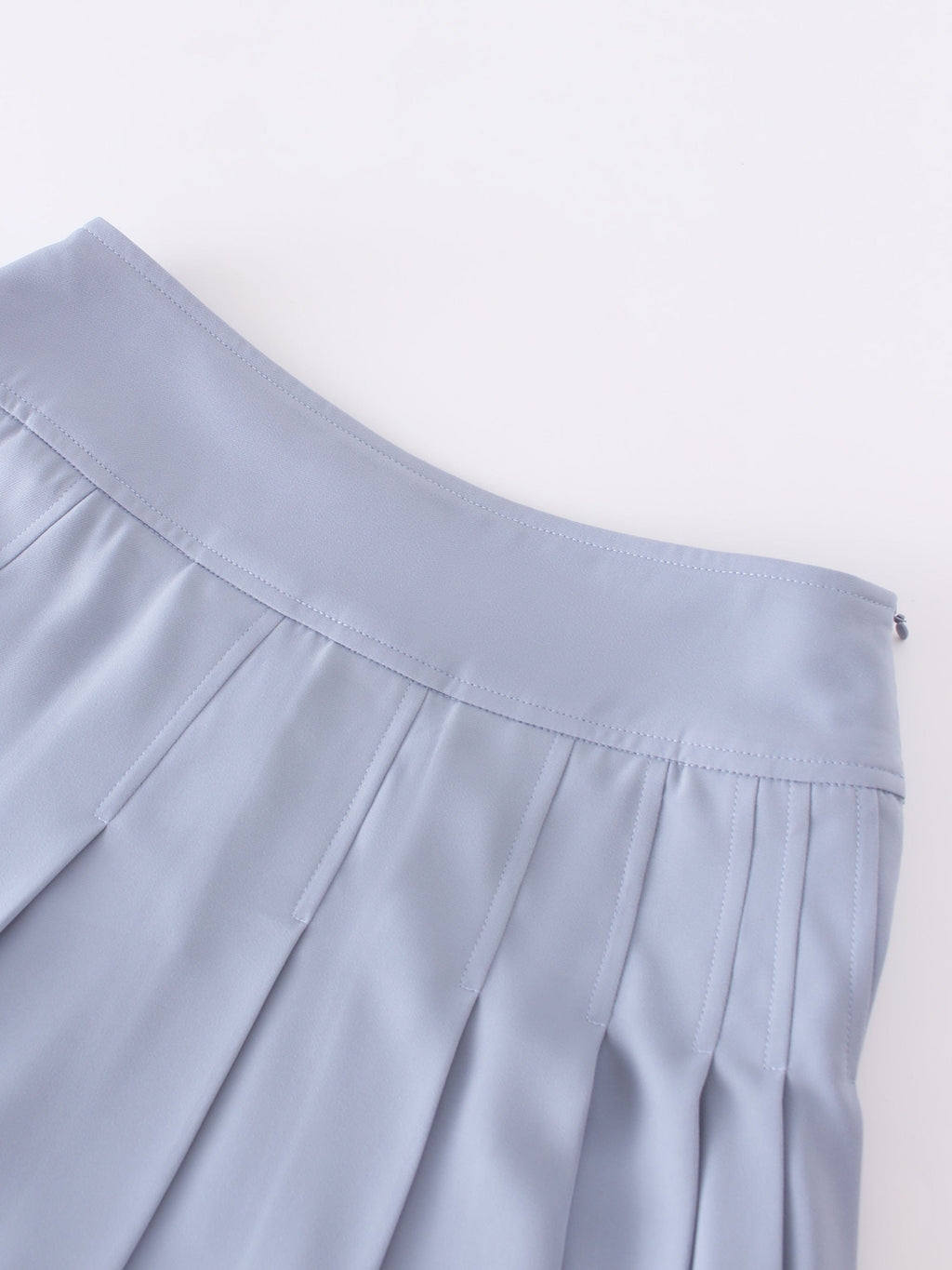 Yoke Pleated Skirt 37"-Grey Blue