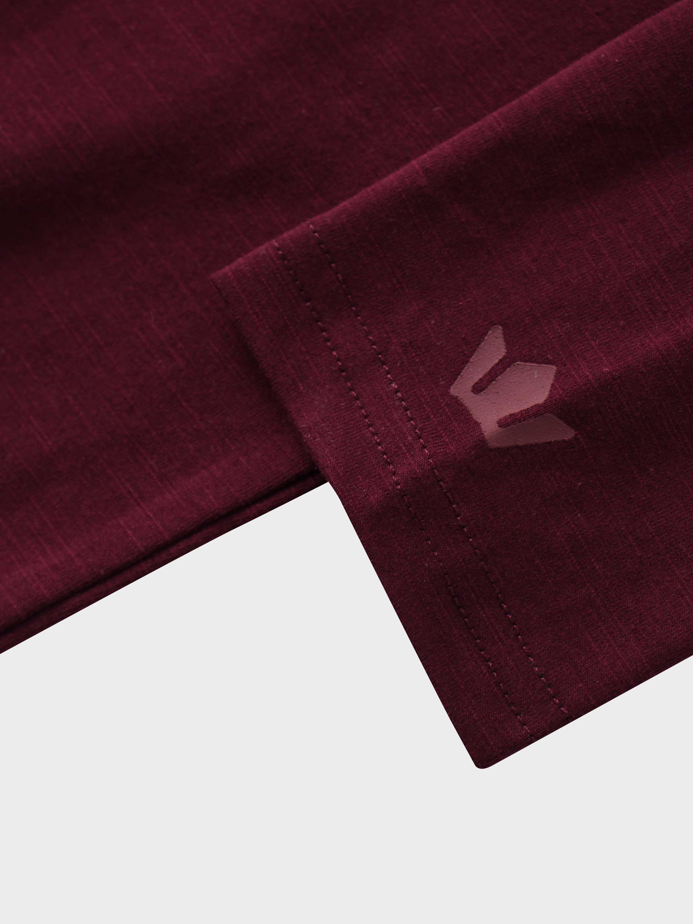 Crew Bomber Tee-Burgundy