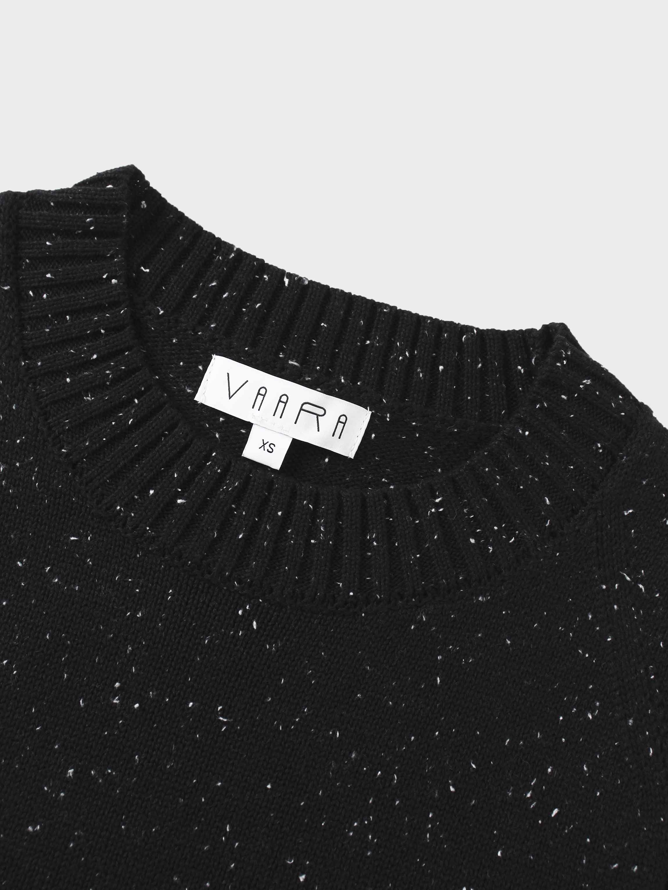 Speckled Crew Neck Vest-Black