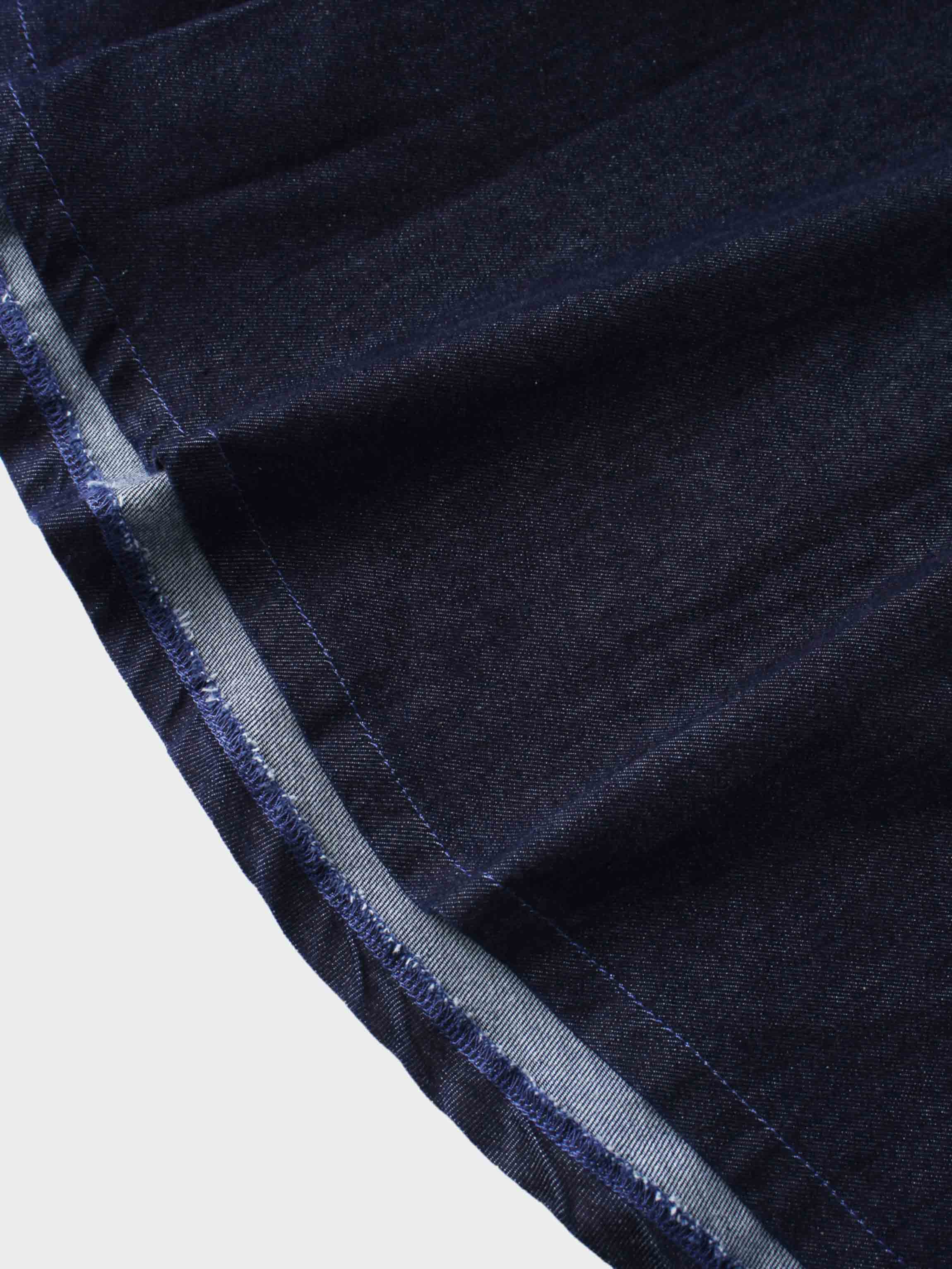 Yoke Denim Short Skirt-Blue