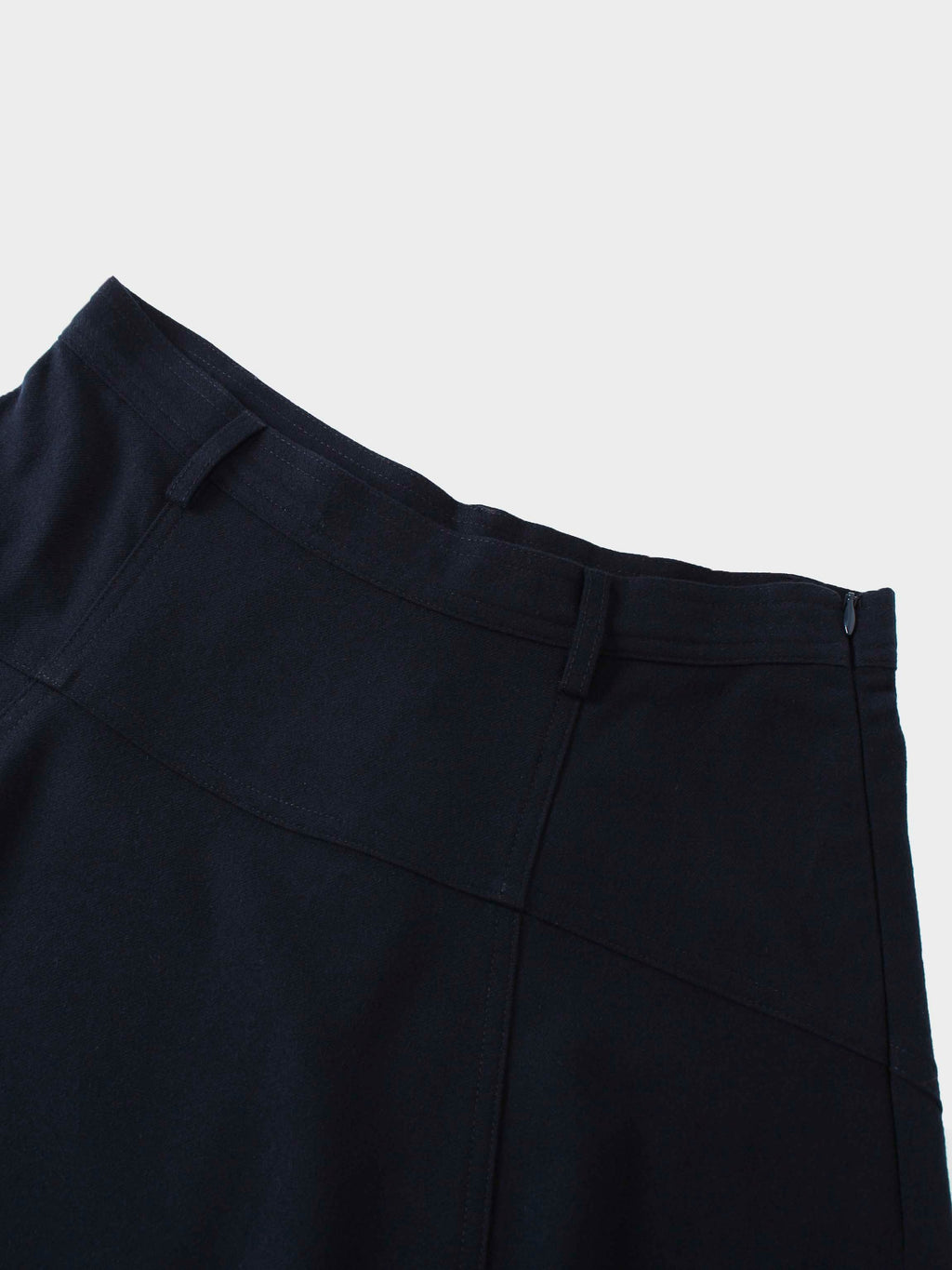 Wool Blend Yoke Skirt 26"-Navy