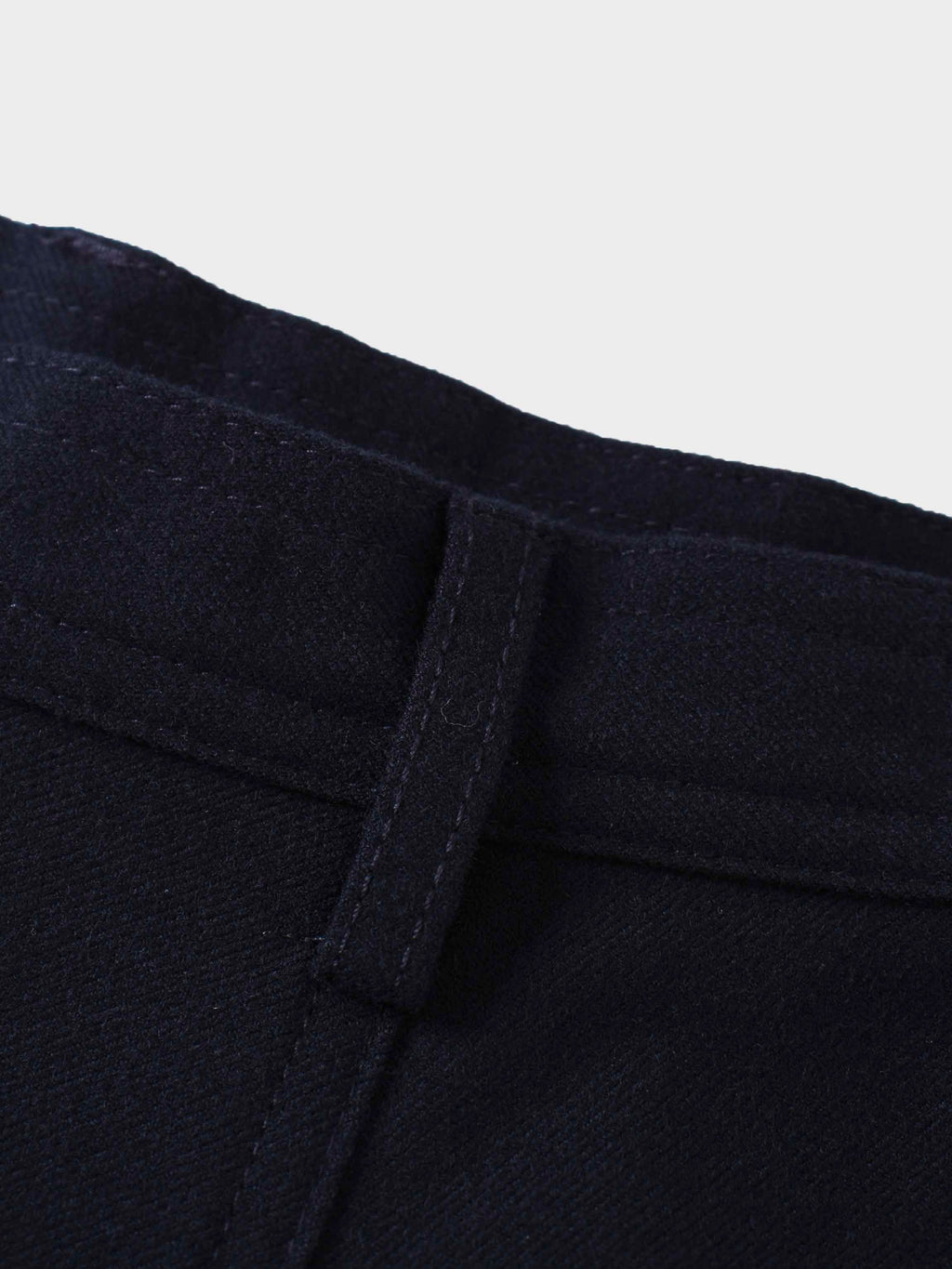 Wool Blend Yoke Skirt 37"-Navy