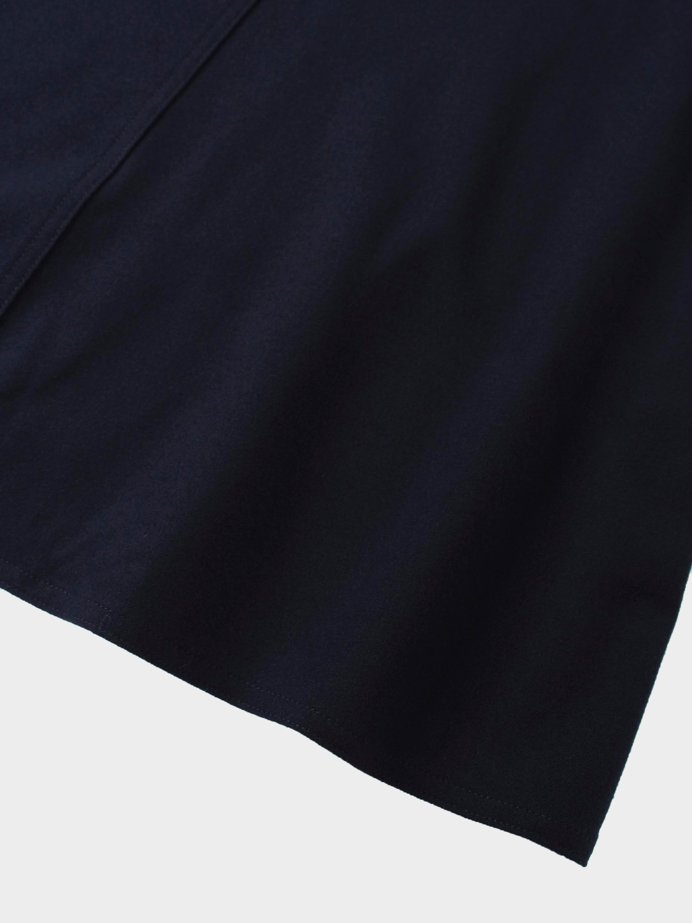 Wool Blend Yoke Skirt 26"-Navy