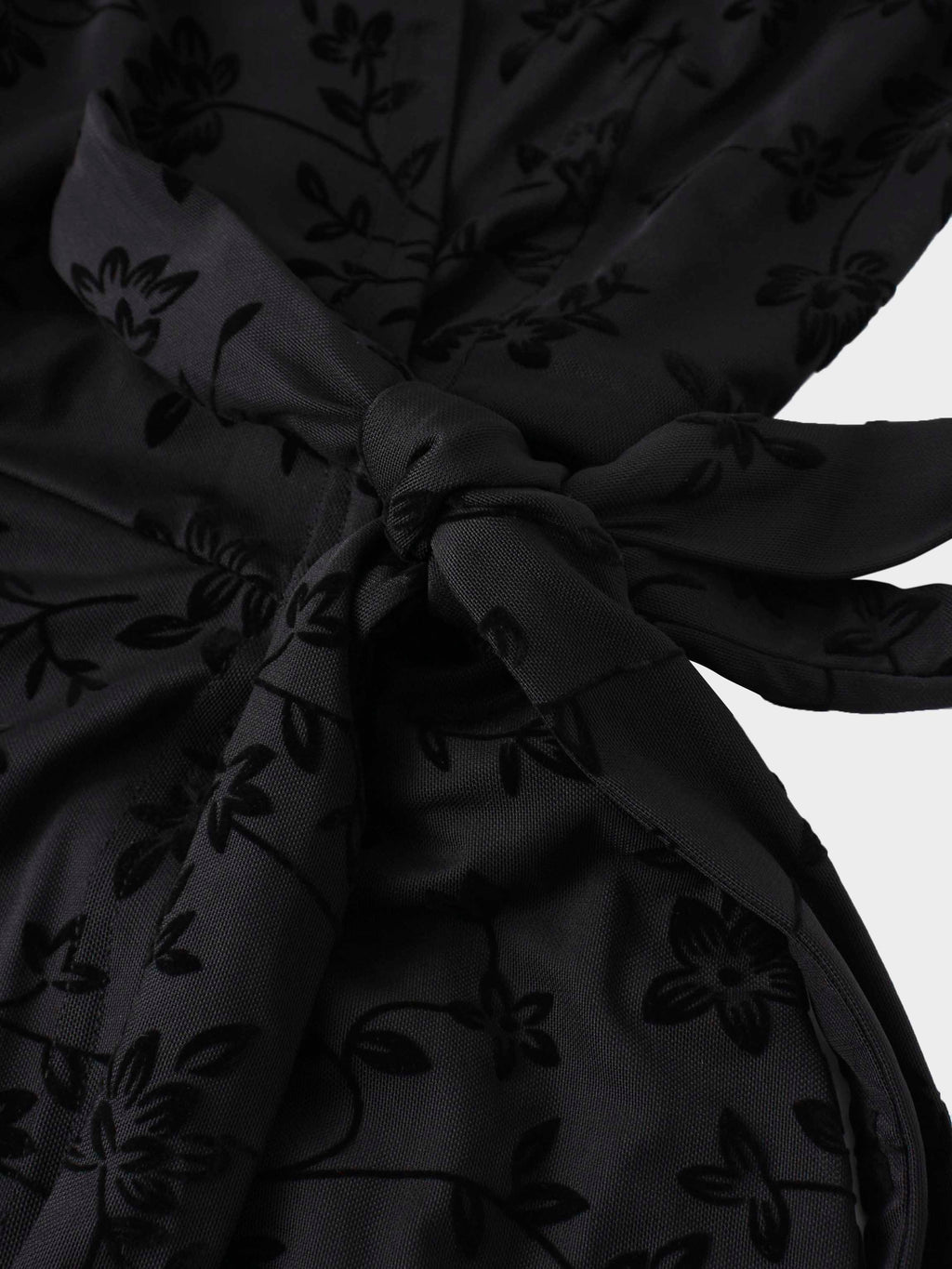 Velvet Wrap Dress-Black