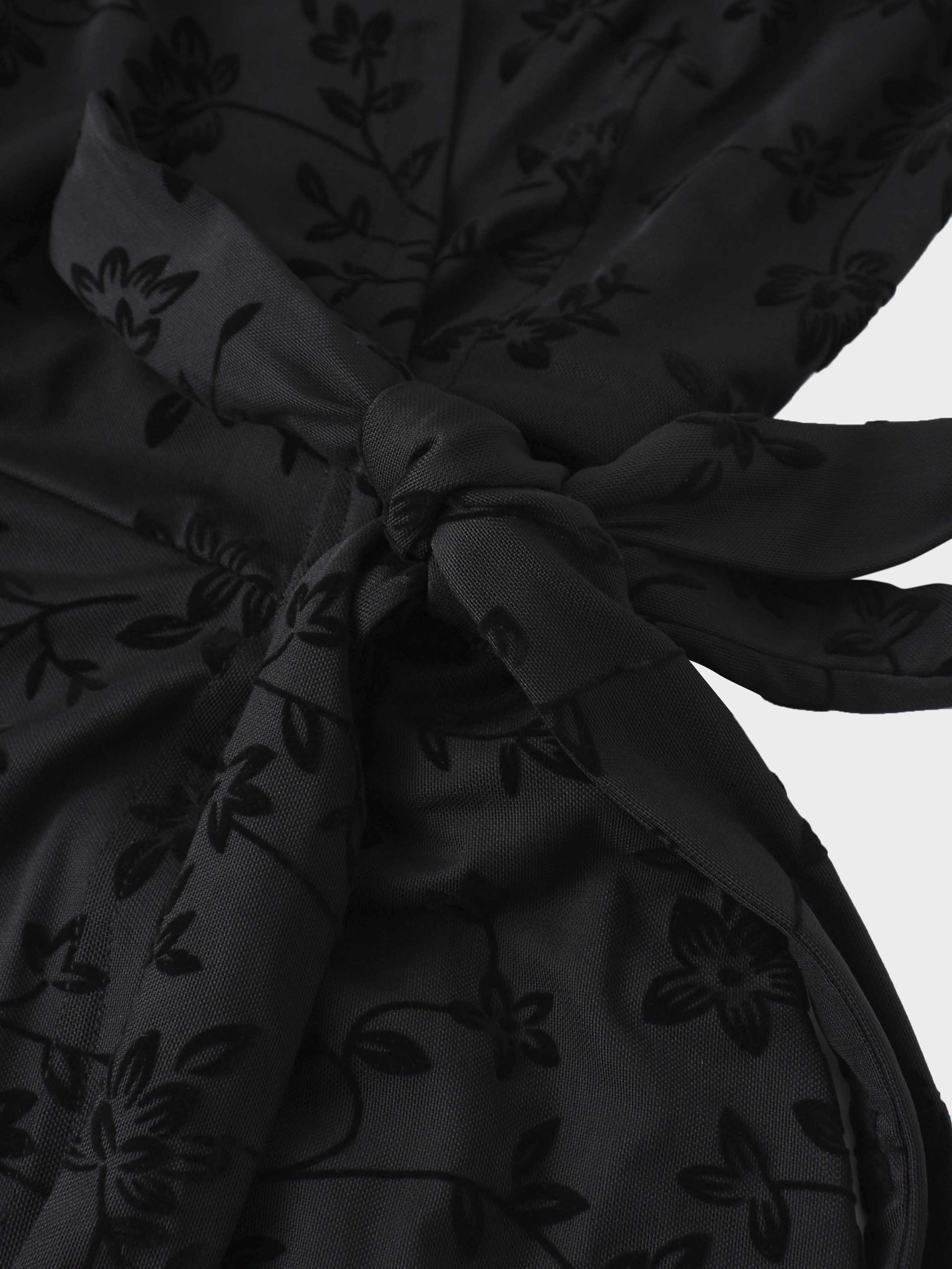 Velvet Wrap Dress-Black