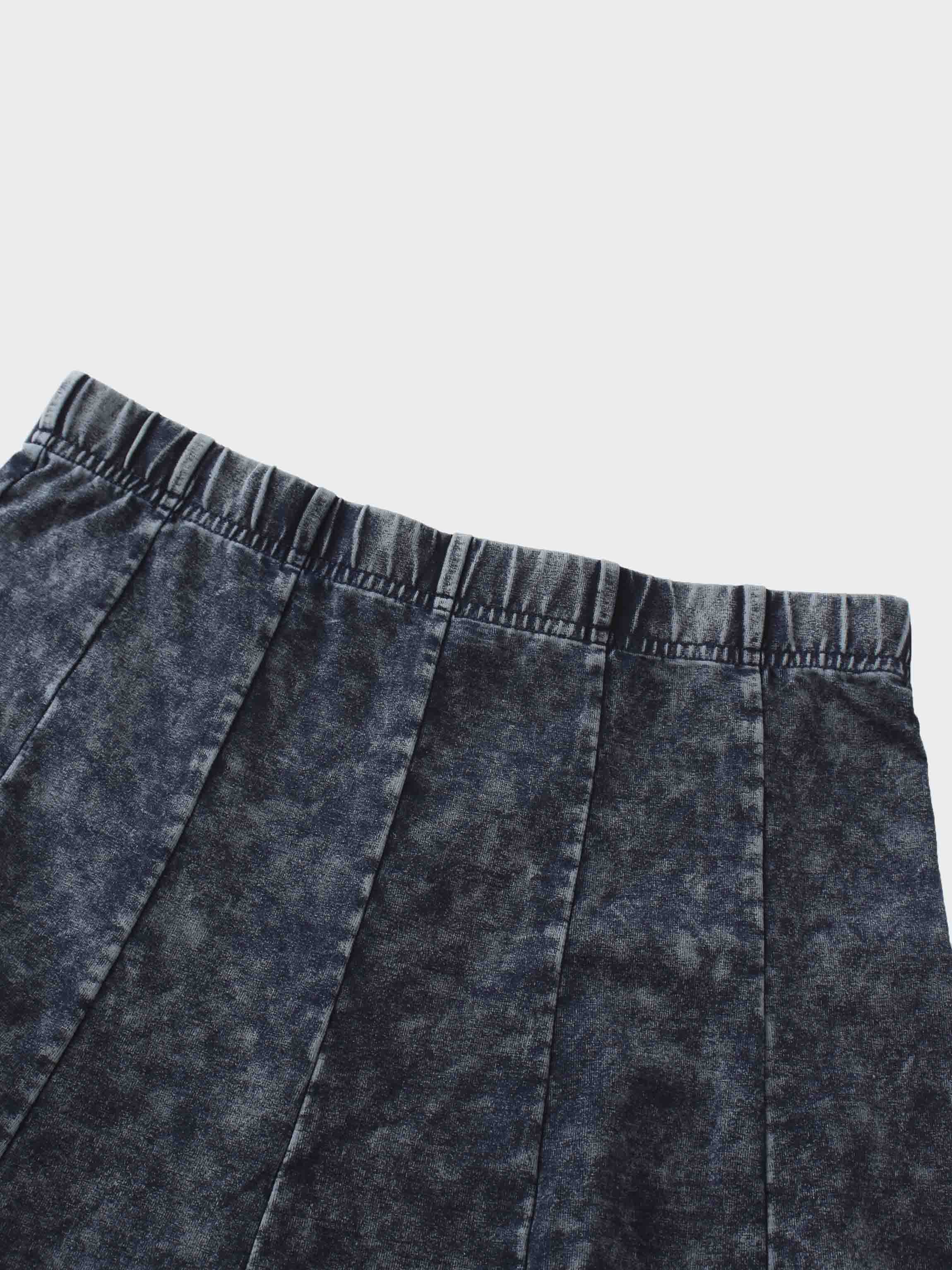 Paneled Flare Skirt 35"-Blue Wash