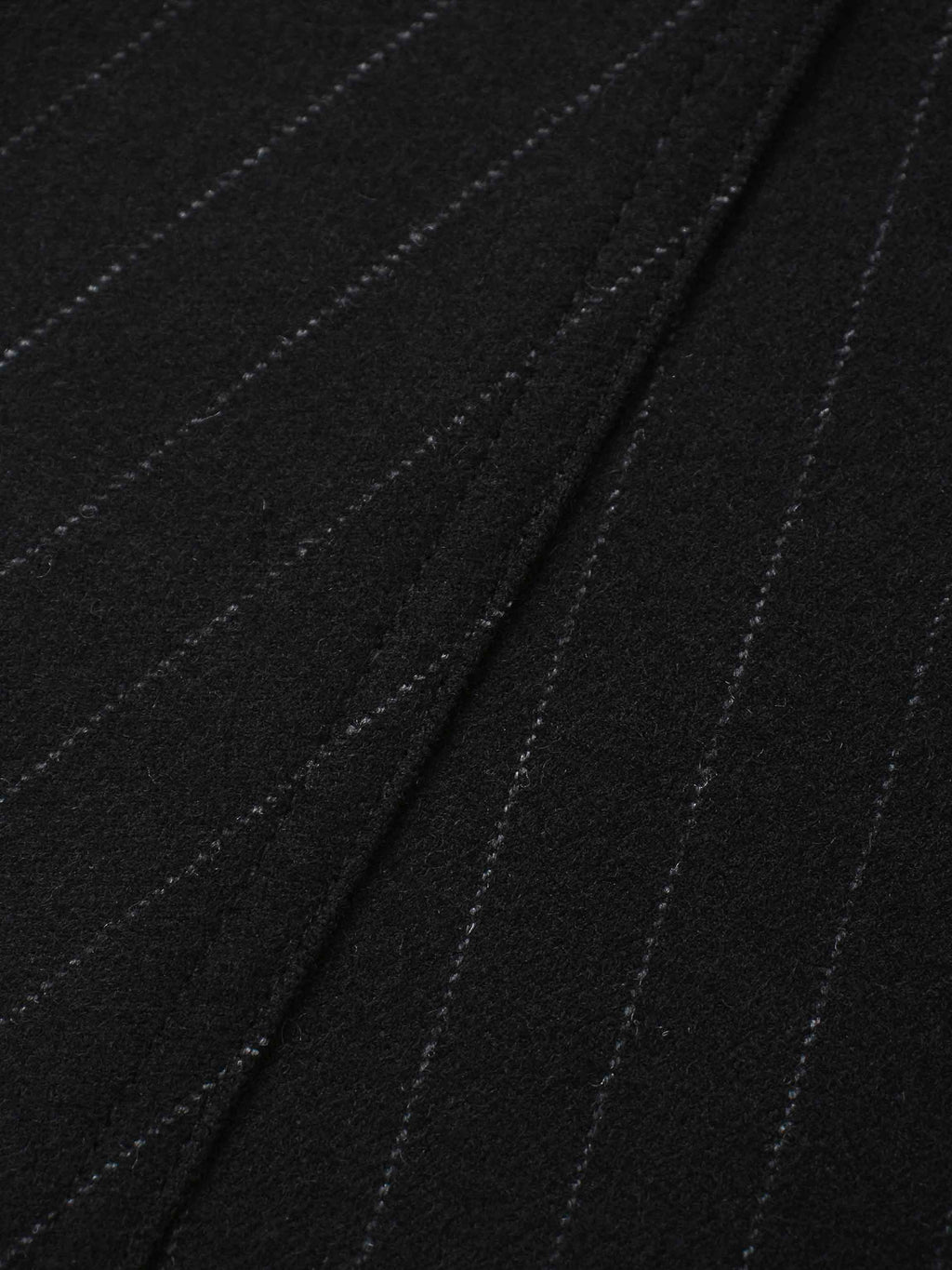 Wool Blend Yoke Skirt 37"-Black Pinstripe