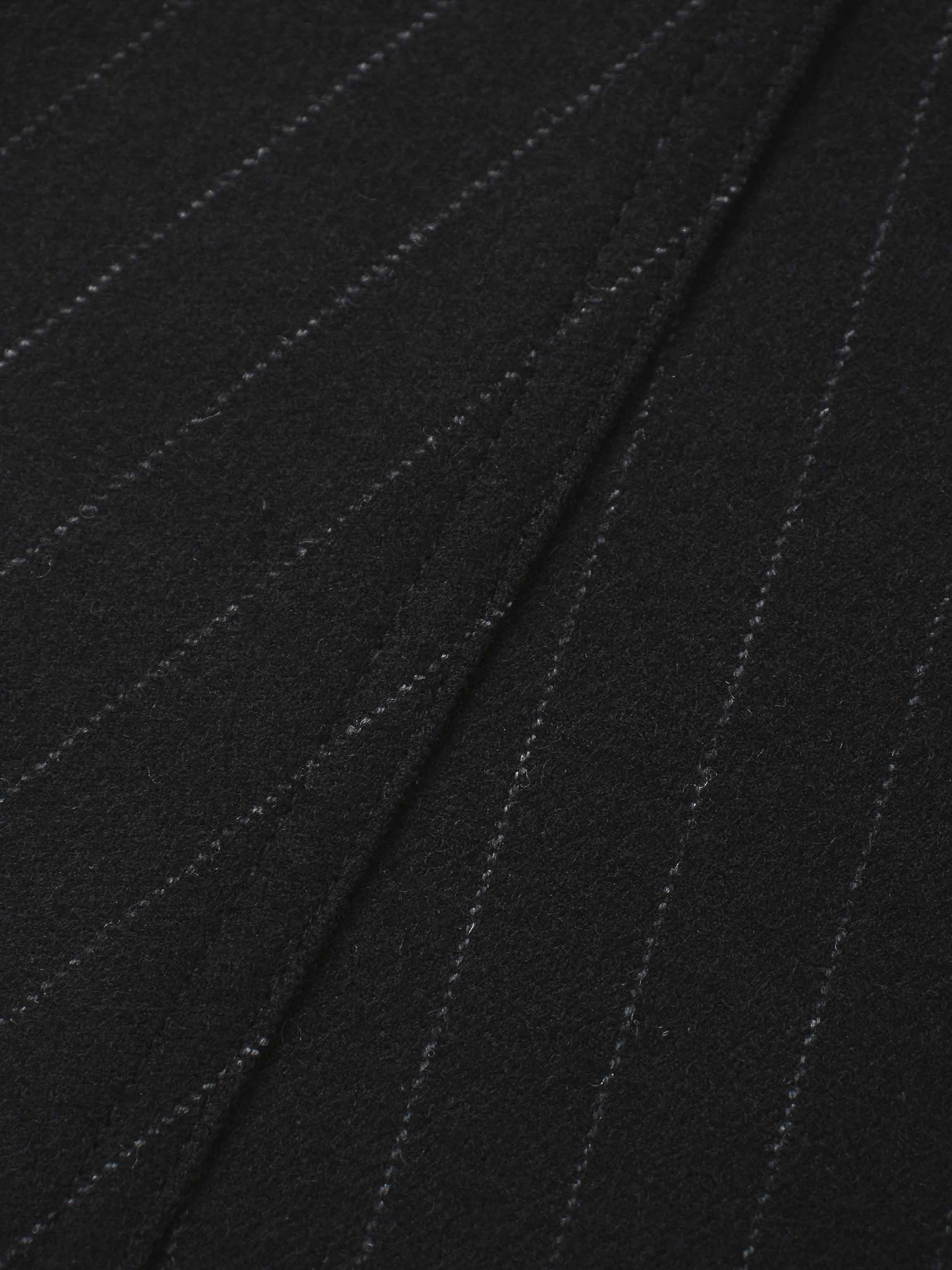 Wool Blend Yoke Skirt 37"-Black Pinstripe