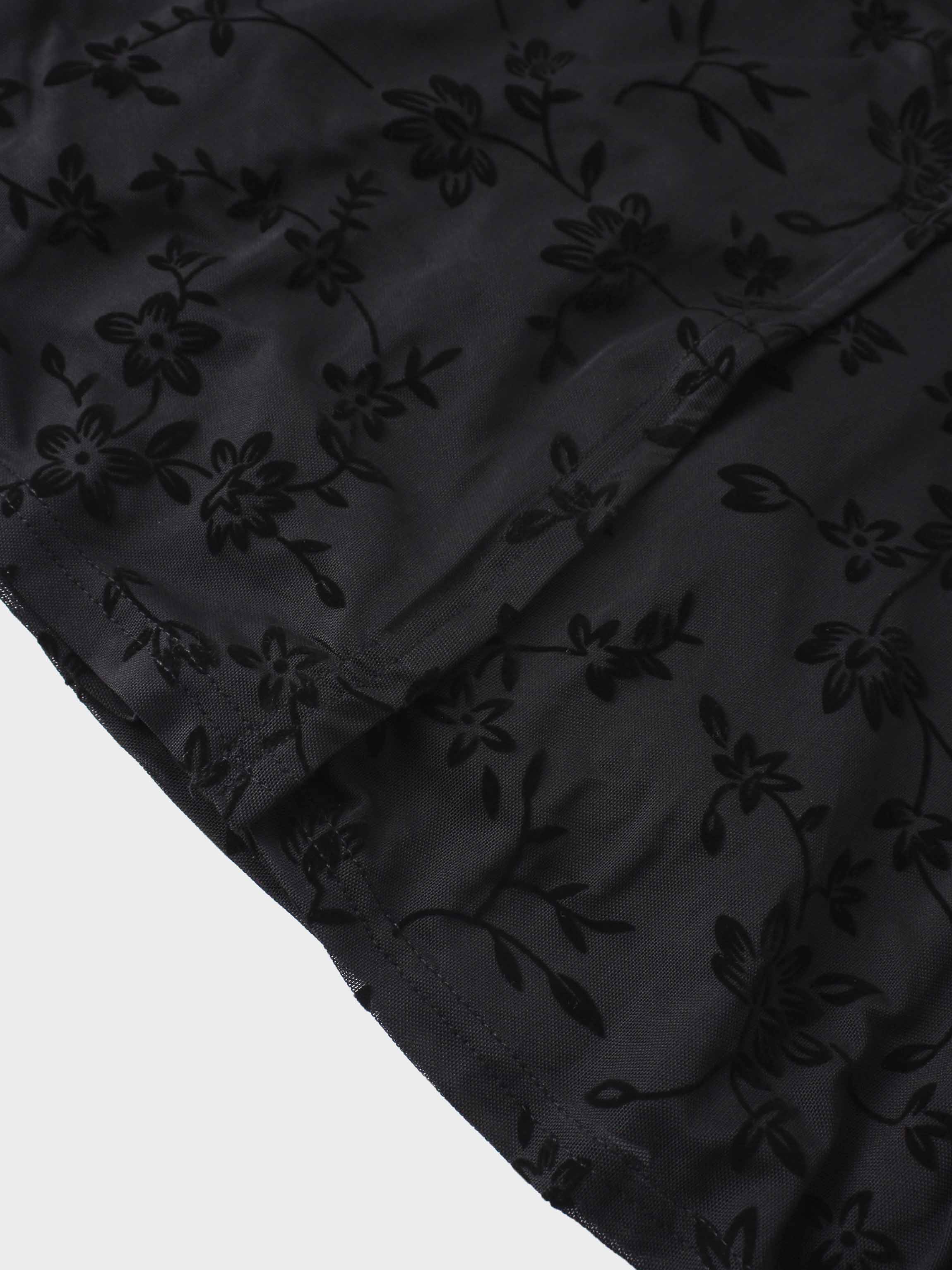 Velvet Wrap Dress-Black