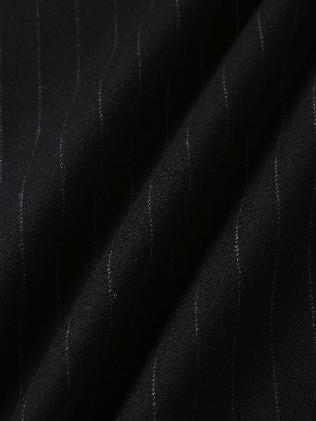 Wool Blend Yoke Skirt 37"-Black Pinstripe