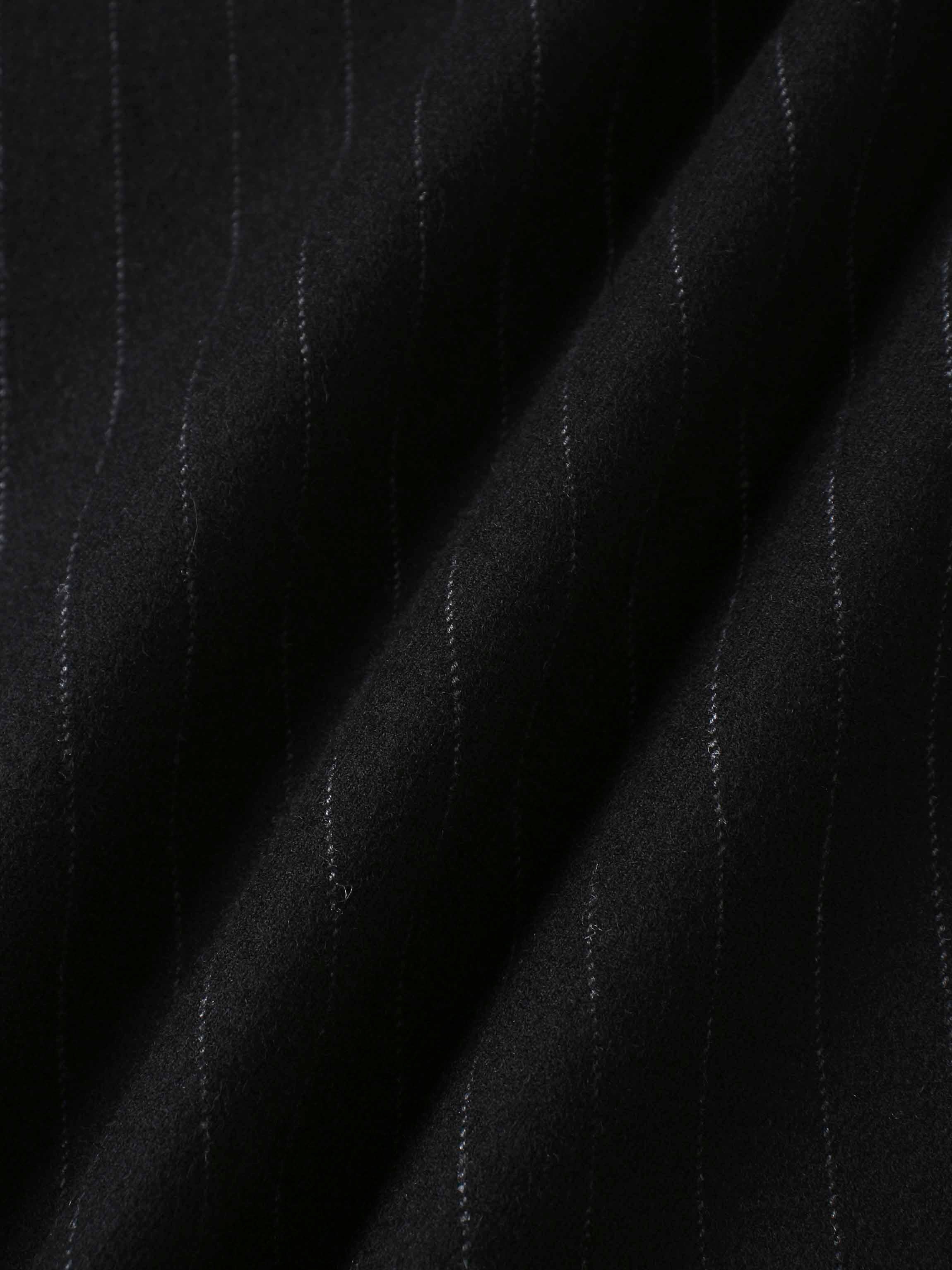 Wool Blend Yoke Skirt 37"-Black Pinstripe