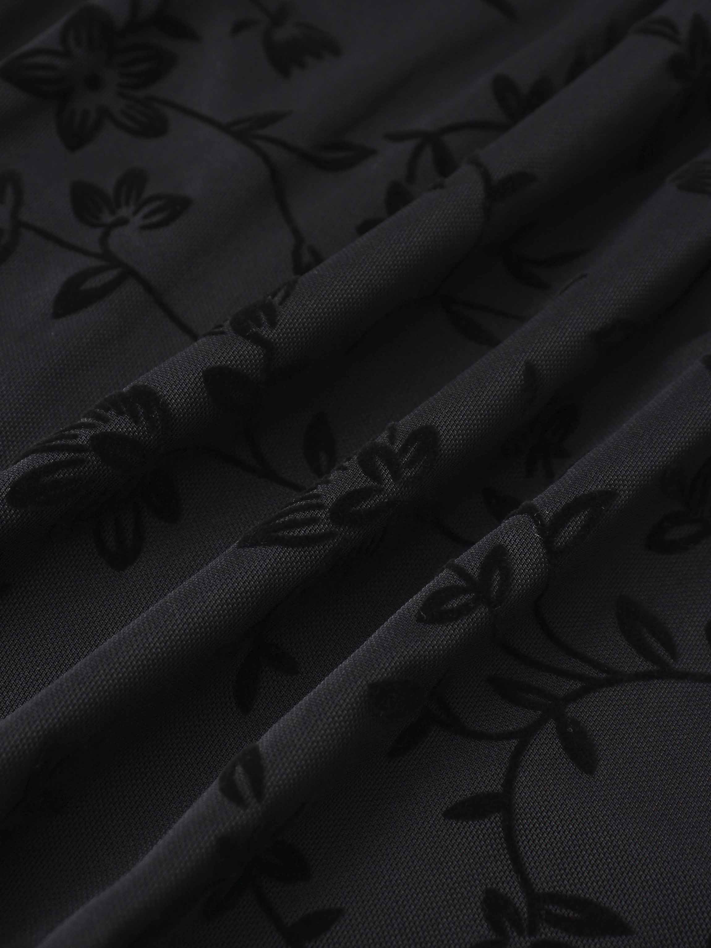 Velvet Wrap Dress-Black