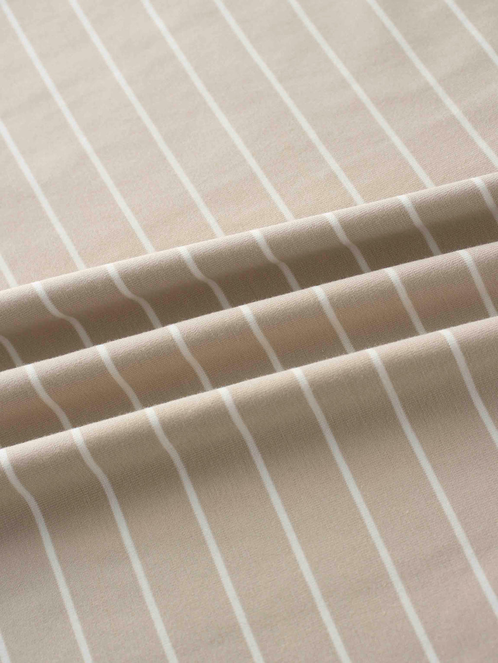 Striped Collar Snap Tee-Tan/White