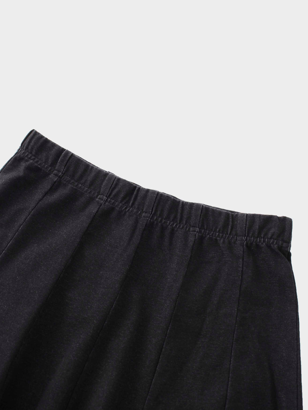 Paneled Flare Skirt 25"-Solid Black