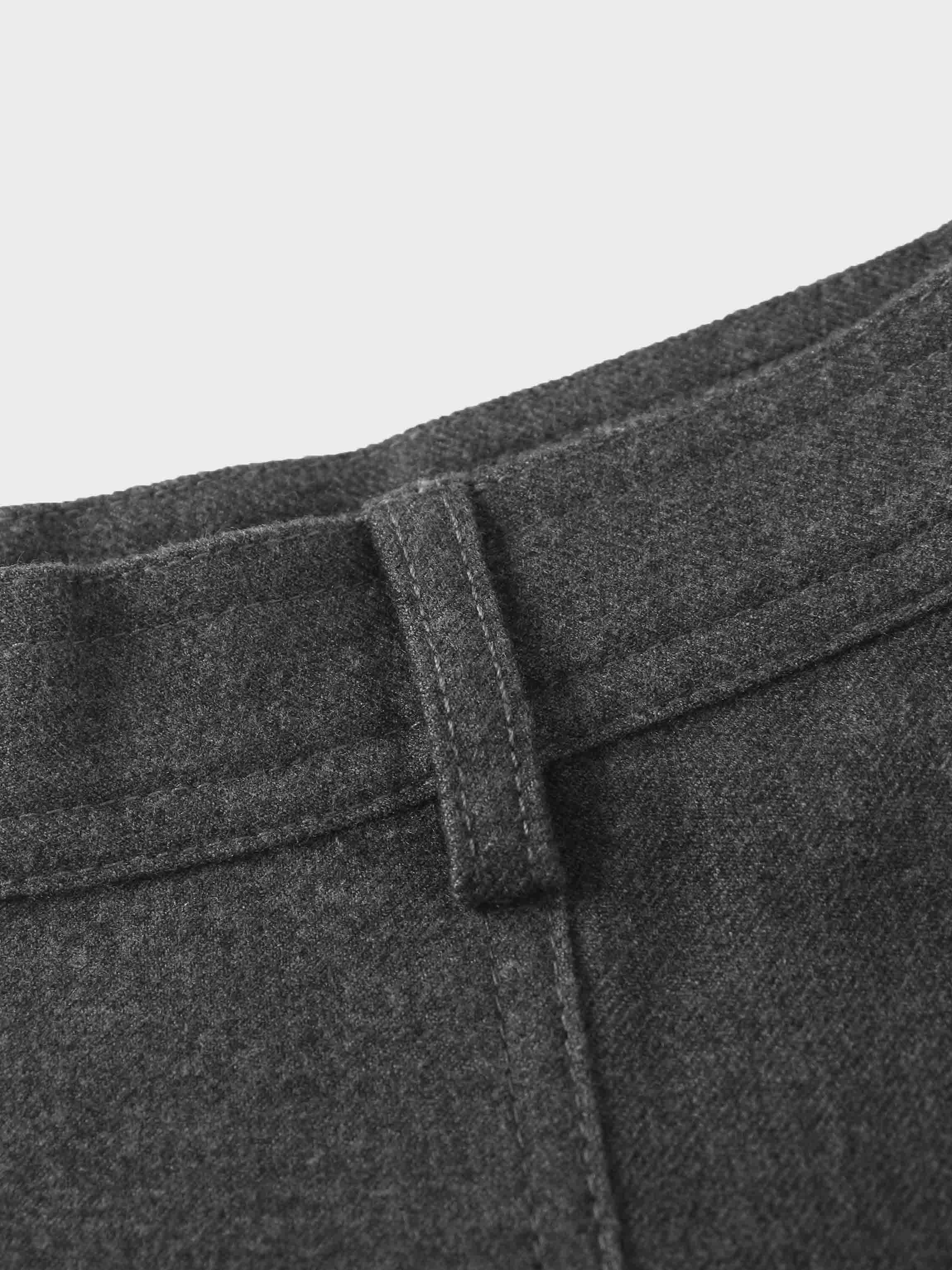 Wool Blend Yoke Skirt 26"-Grey