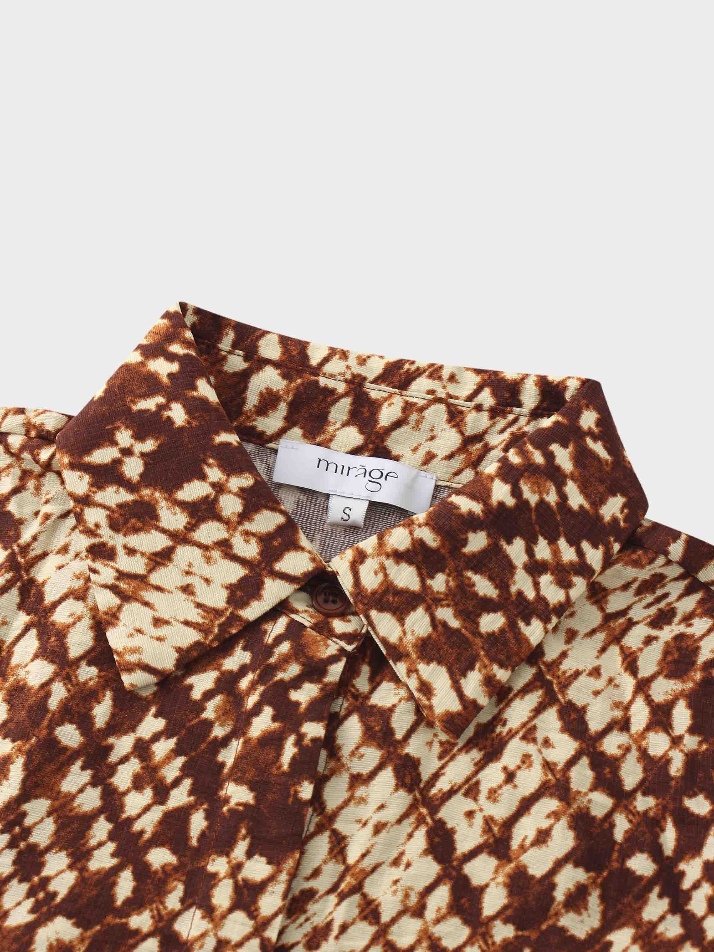 Basic Belted A-Line Dress-Brown Speckled