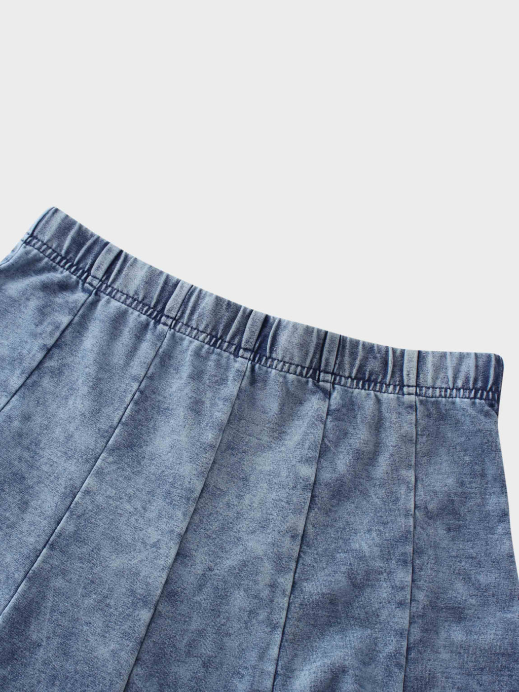 Paneled Flare Skirt 35"-Light Blue Wash