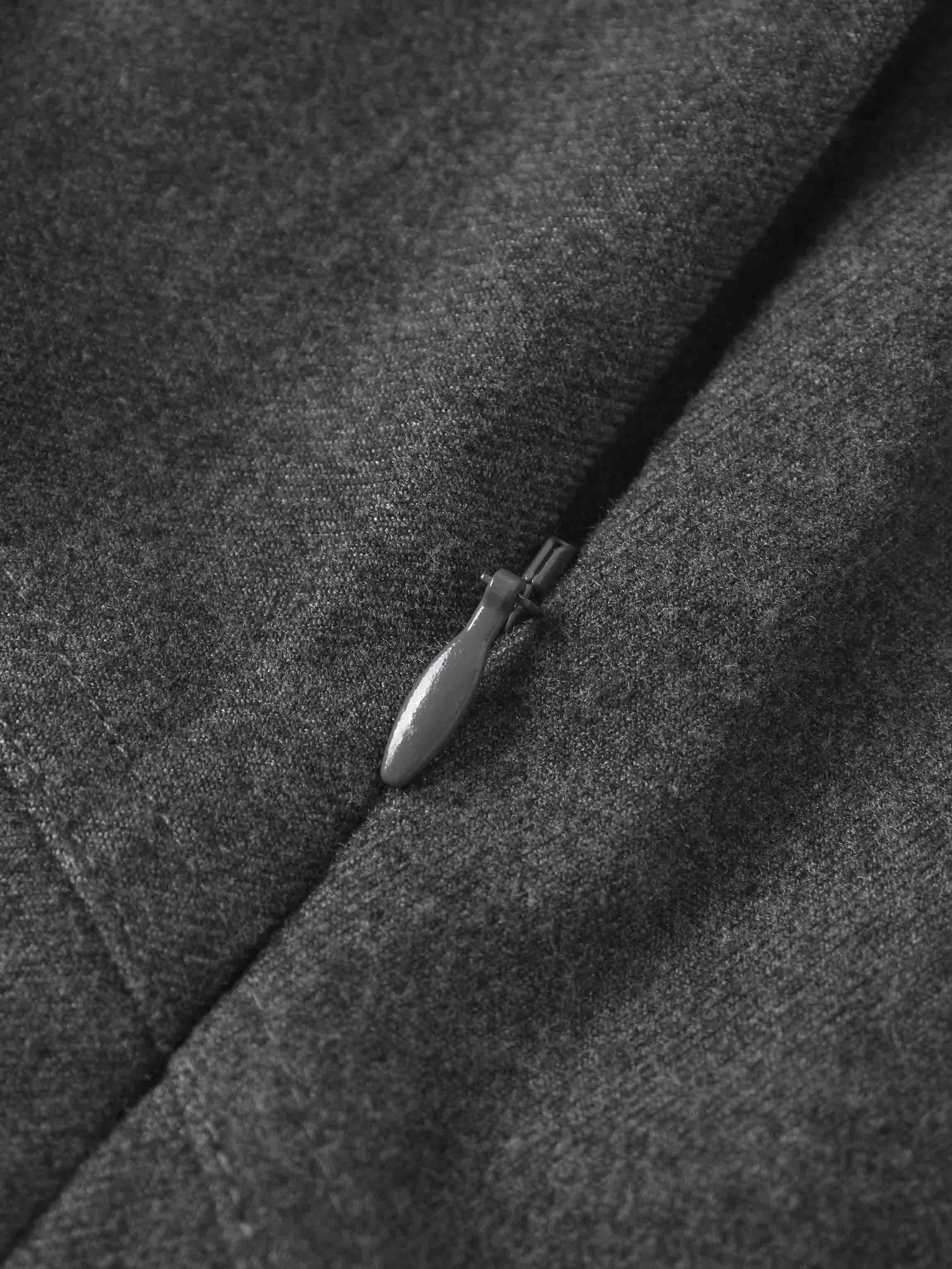 Wool Blend Yoke Skirt 37"-Grey