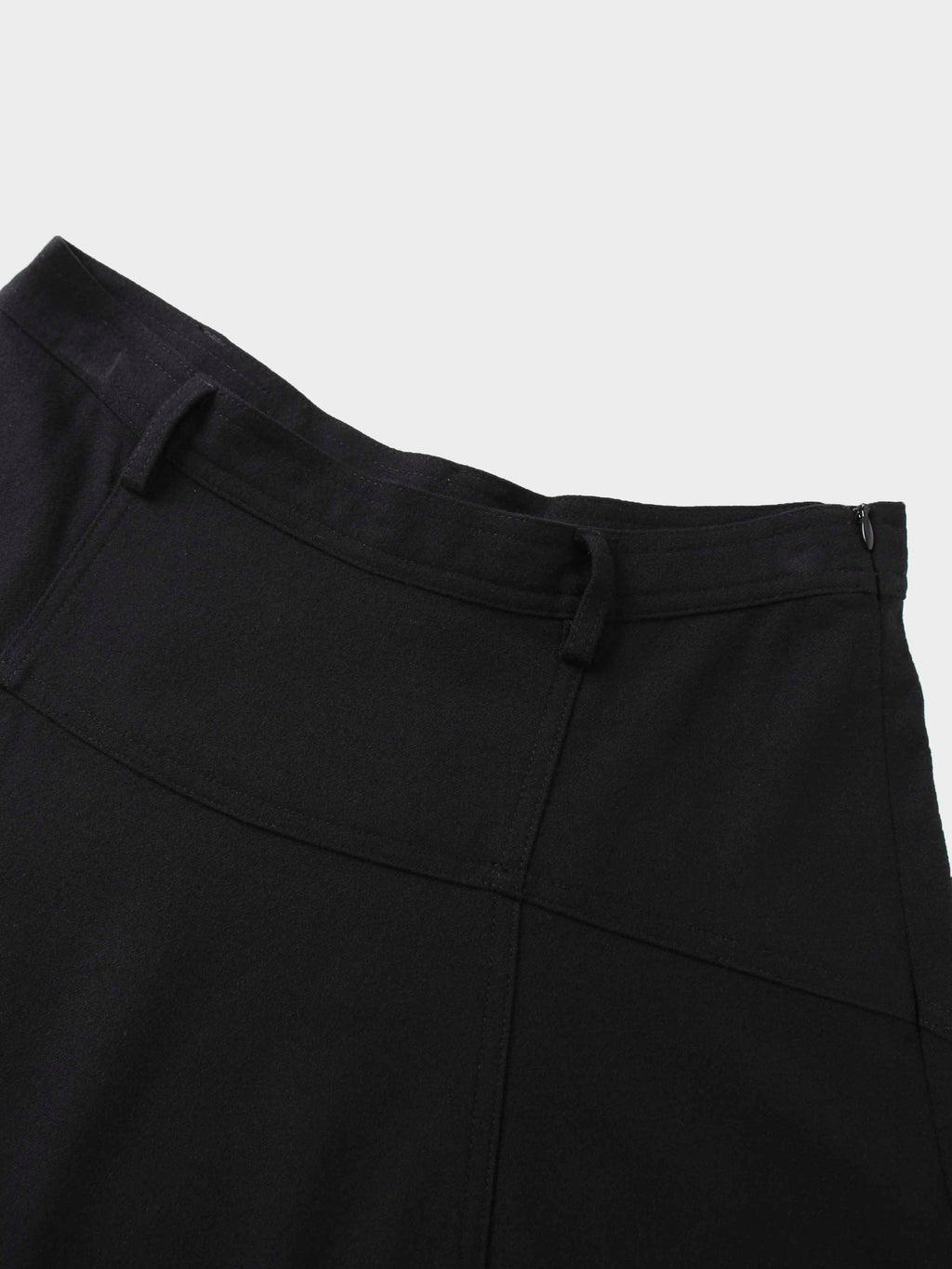 Wool Blend Yoke Skirt 37"-Black