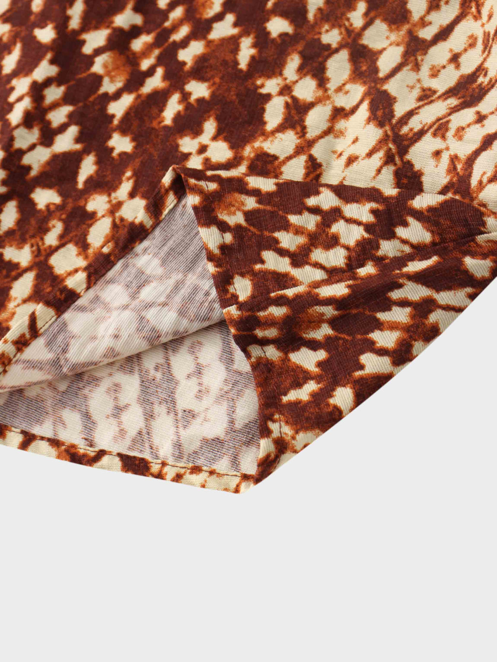 Basic Belted A-Line Dress-Brown Speckled