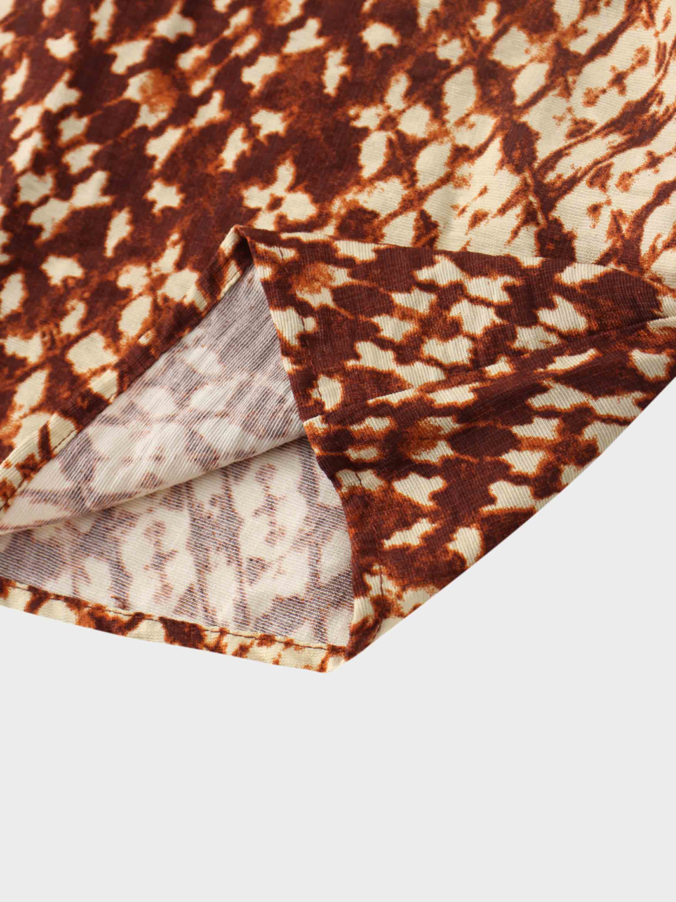 Basic Belted A-Line Dress-Brown Speckled