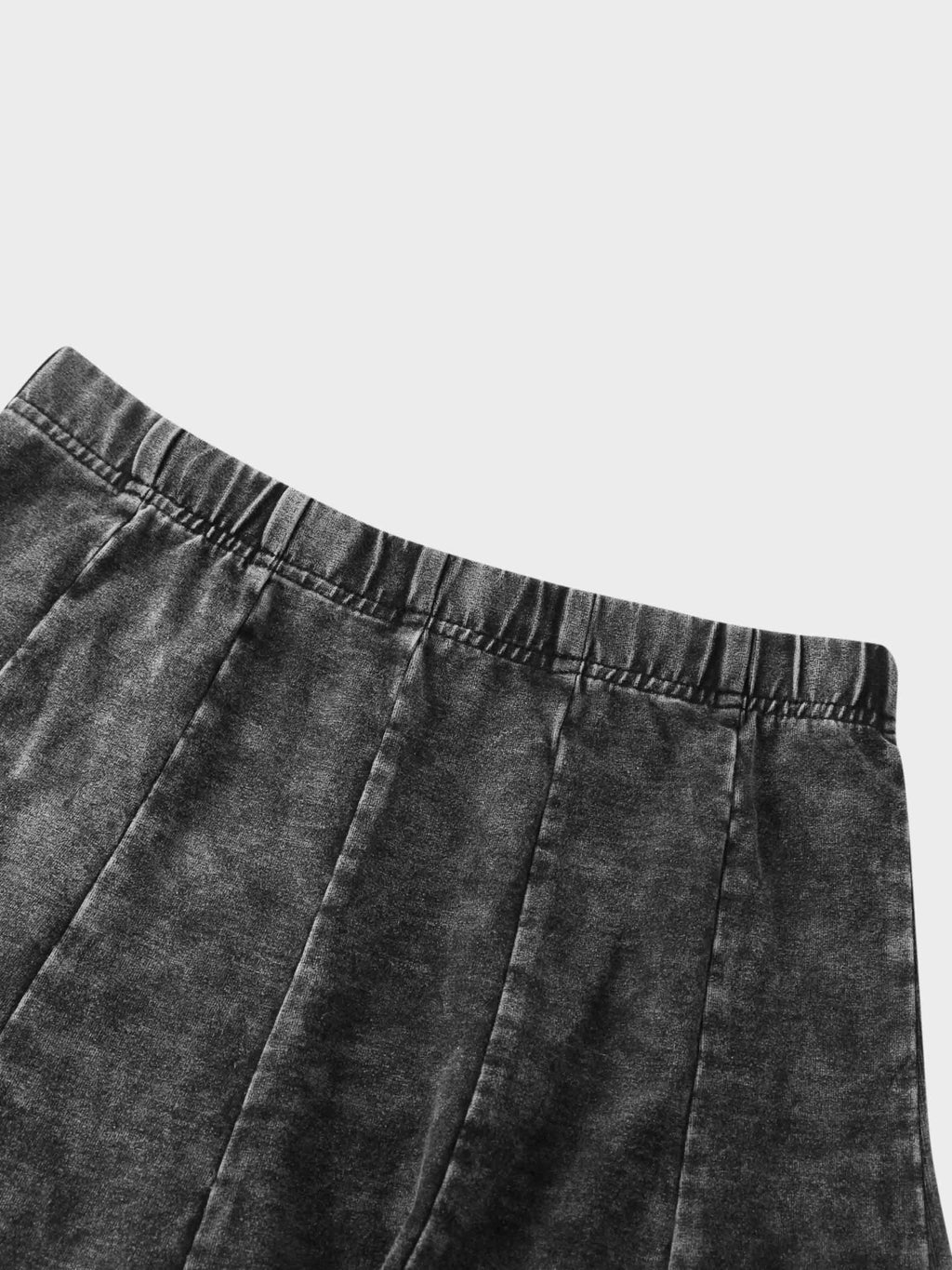 Paneled Flare Skirt 25"-Black Wash