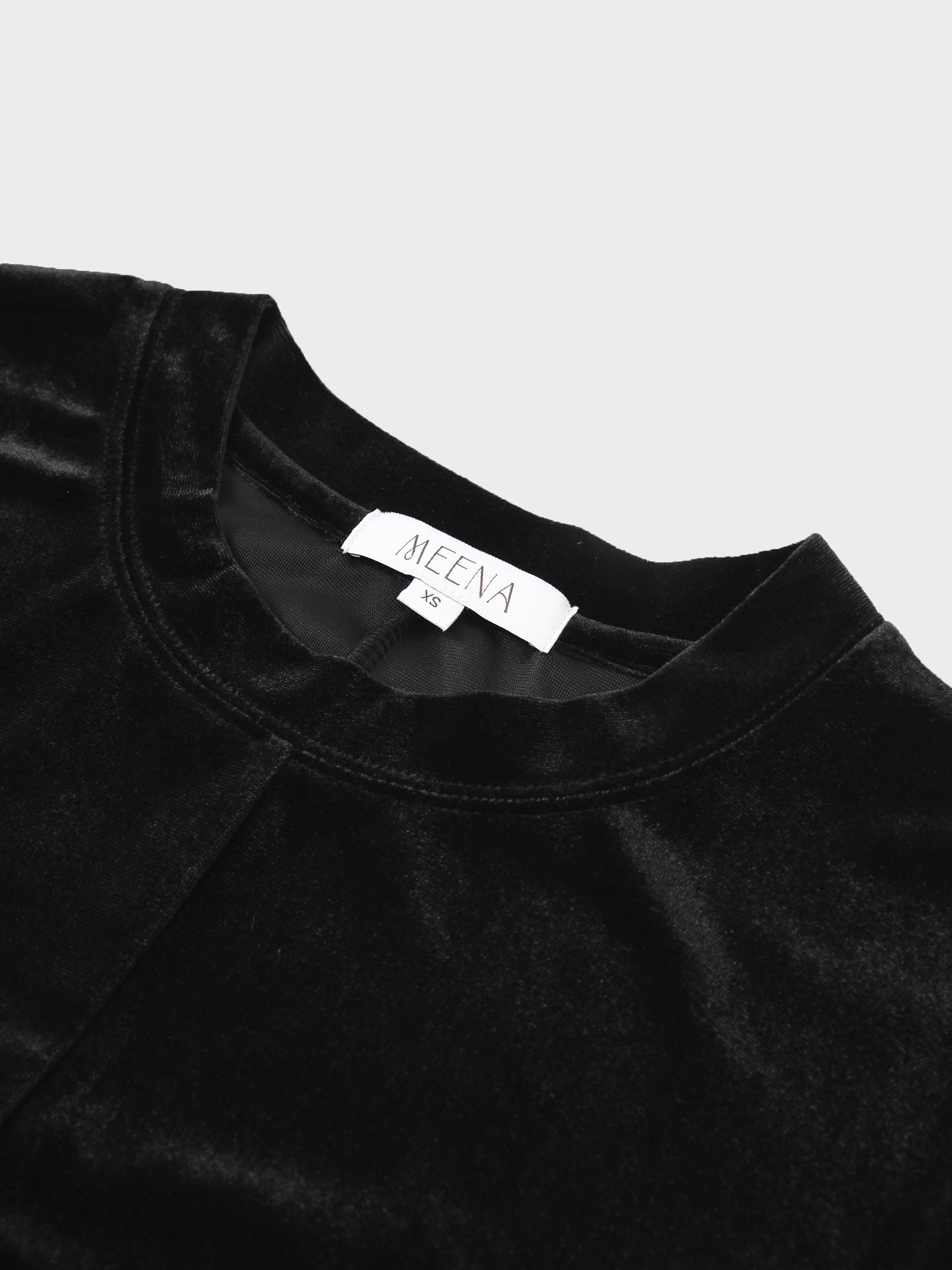 Velour Wrap Tie Maxi Dress-Black